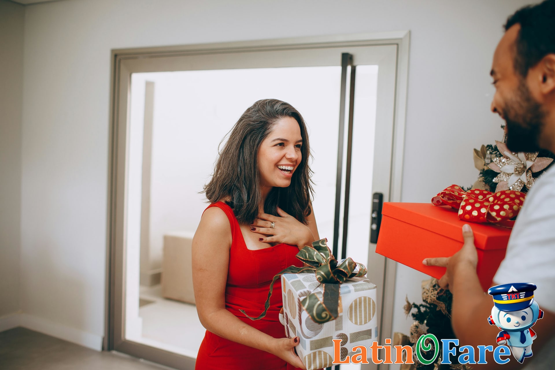 Gift exchange during a Brazilian home visit showing proper gift etiquette for travelers.