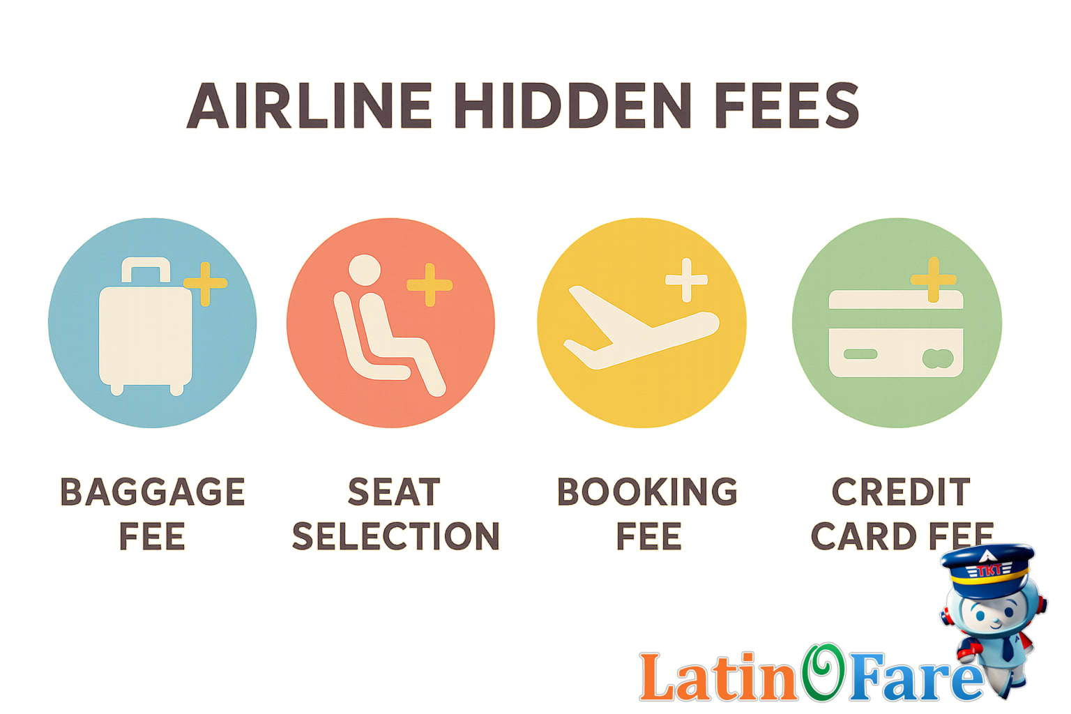 Comparison chart of common airline hidden fees for budget travel budgeting