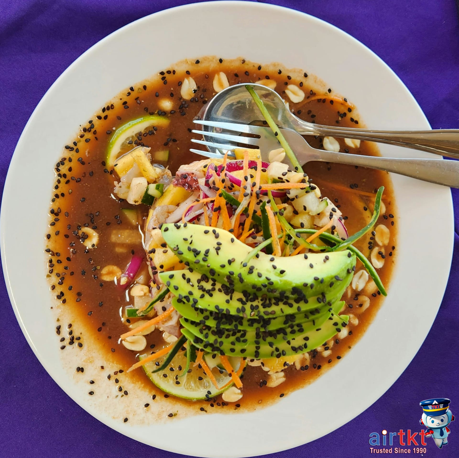 Colorful Mexican seafood dishes and tropical drinks in Cancun