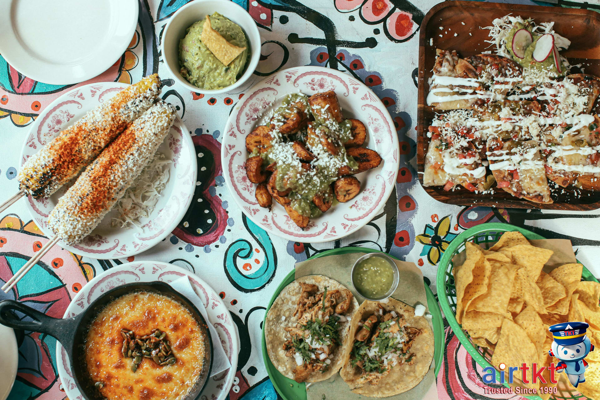 Mexican May Day street food and colorful dishes