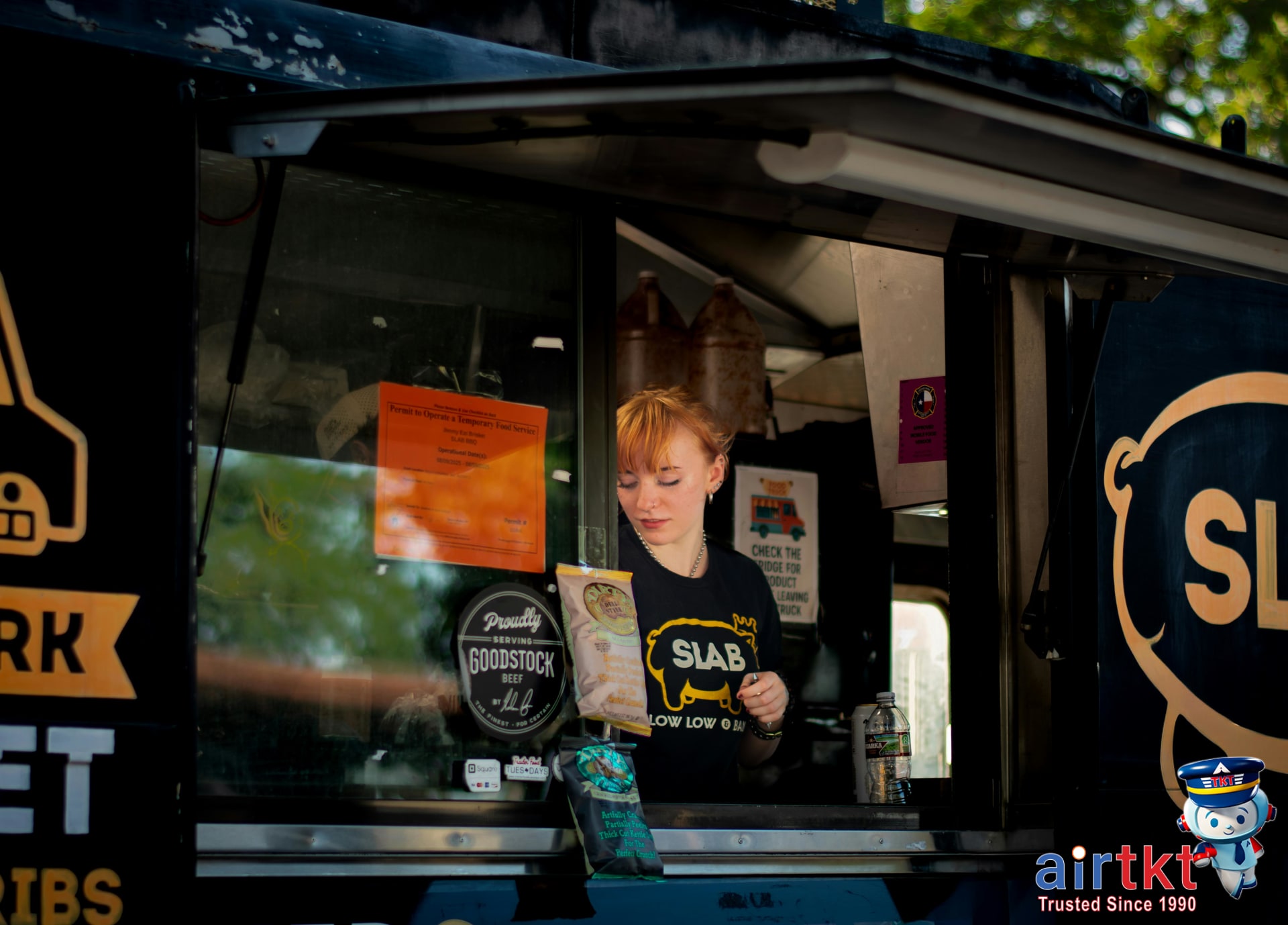 Local Austin food trucks serving festival-goers during SXSW event