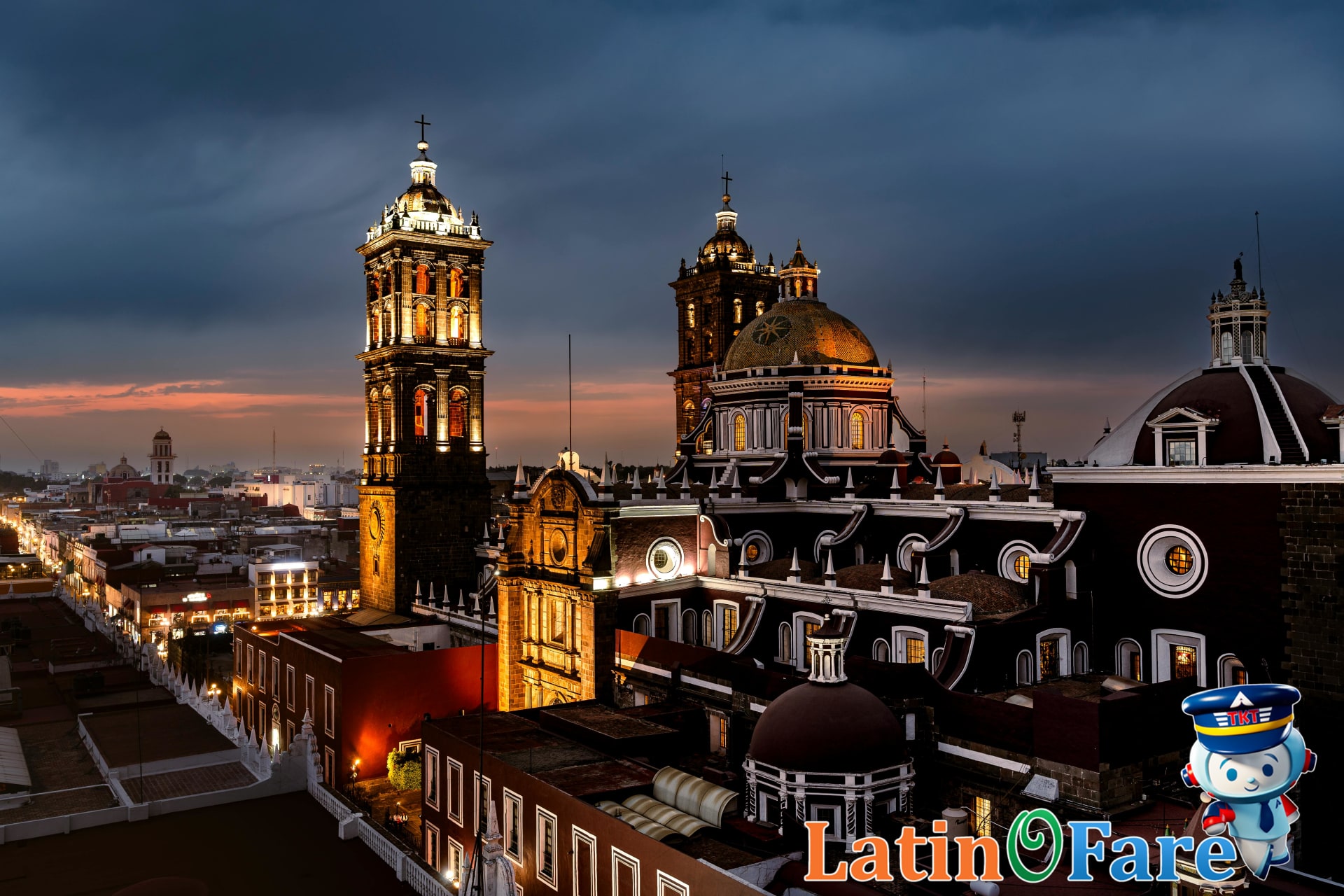 Traveler booking Puebla Cinco de Mayo trip on laptop, researching Mexican festival travel.
