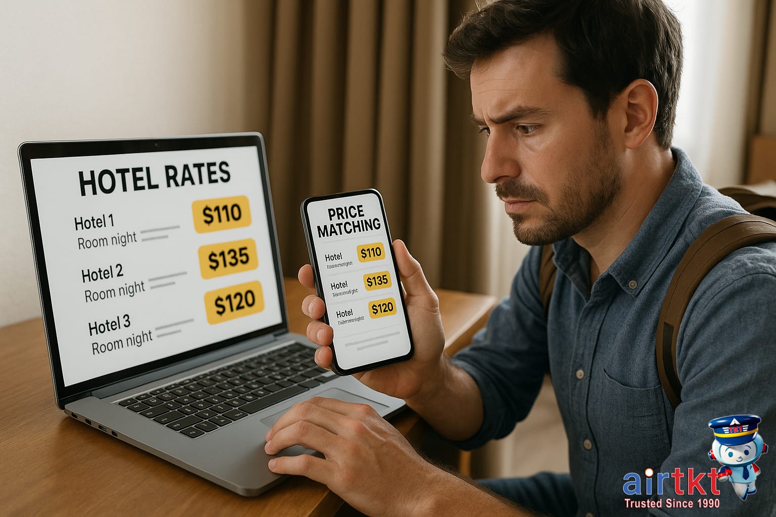 Comparing hotel rates online for best hotel hacks