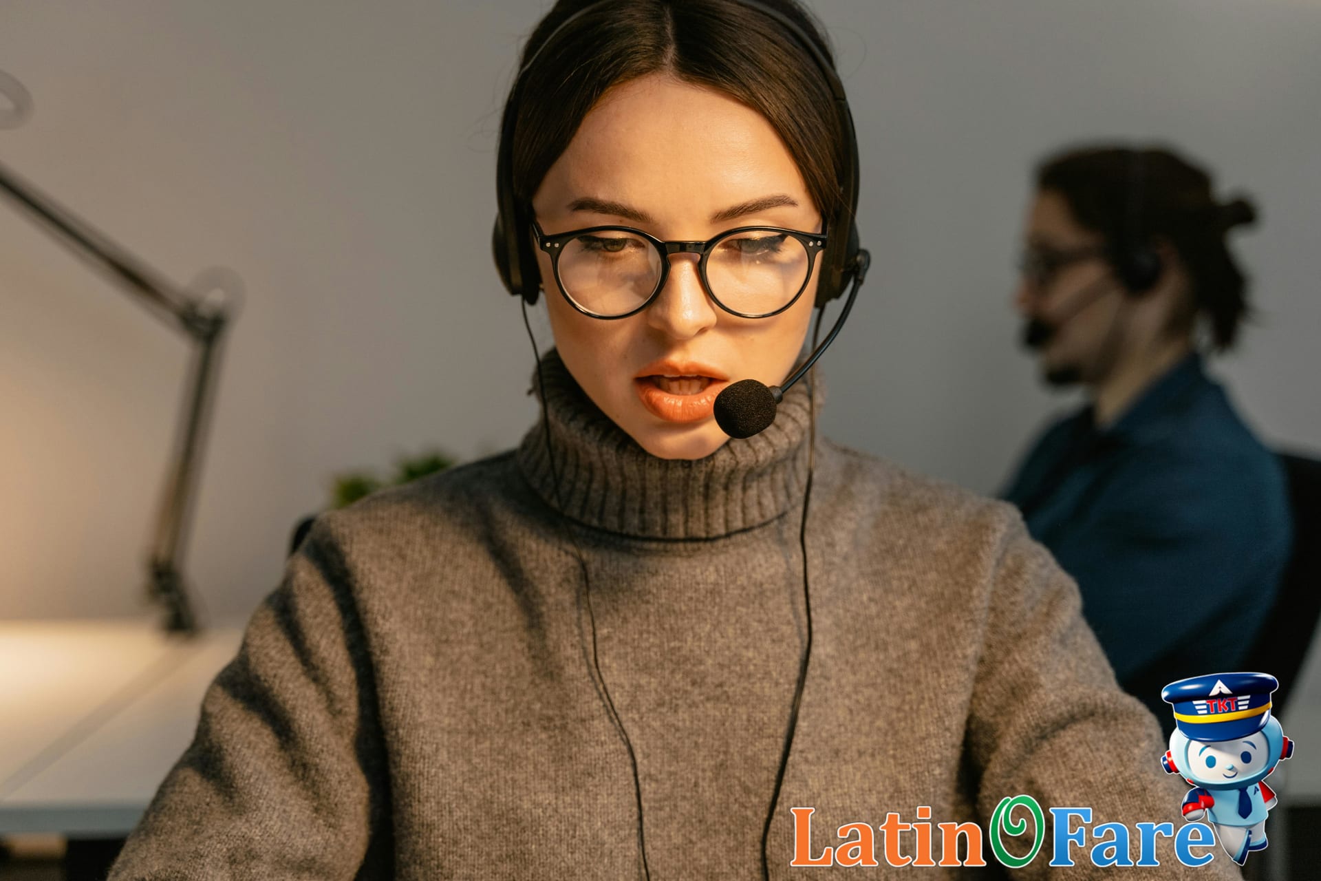 Customer service agent assisting travel booking questions about Google Flights