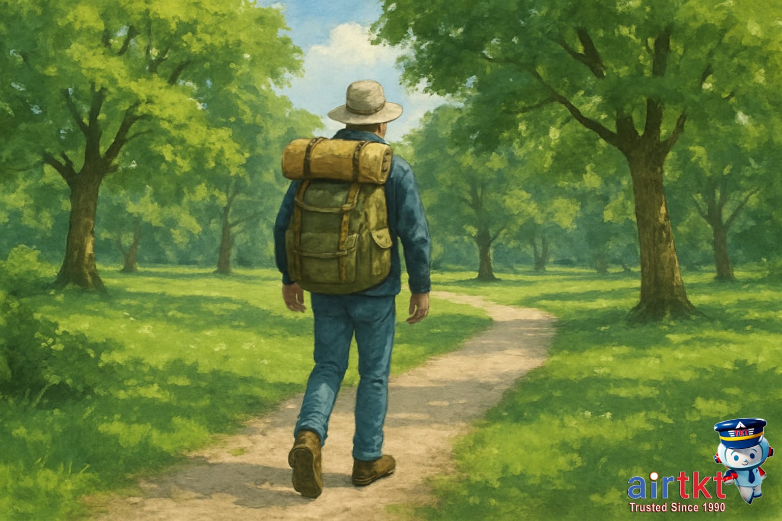 Traveler enjoying daylight to reset body clock from jet lag