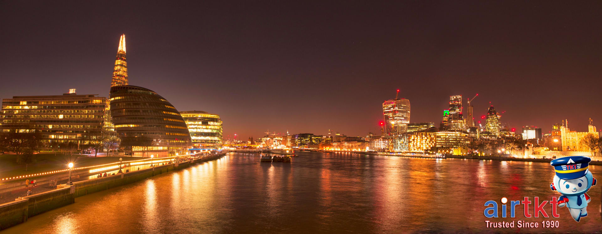 London skyline with River Thames and iconic landmarks for first-time visitors