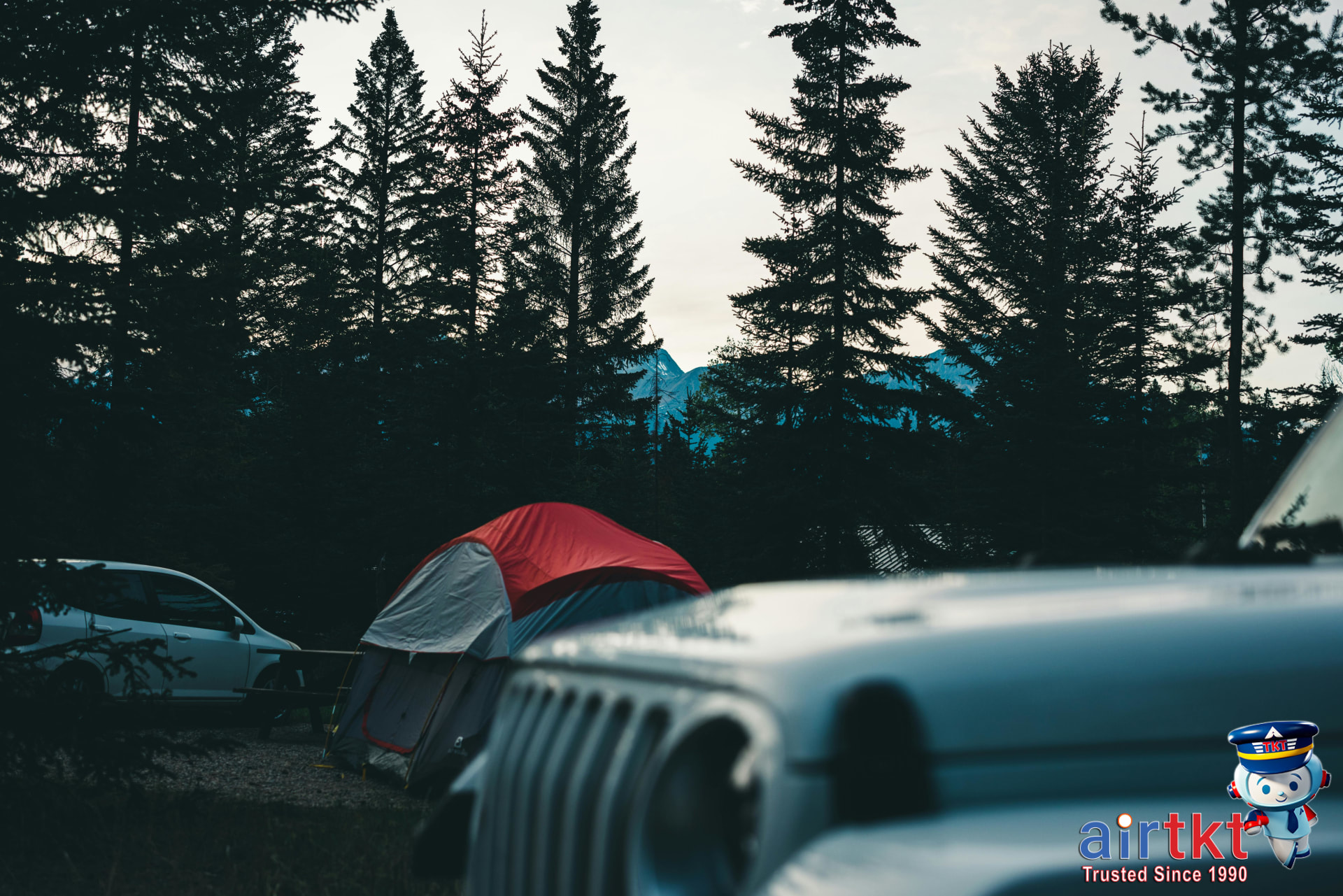 Family enjoying camping getaway during Victoria Day in Canadian national park