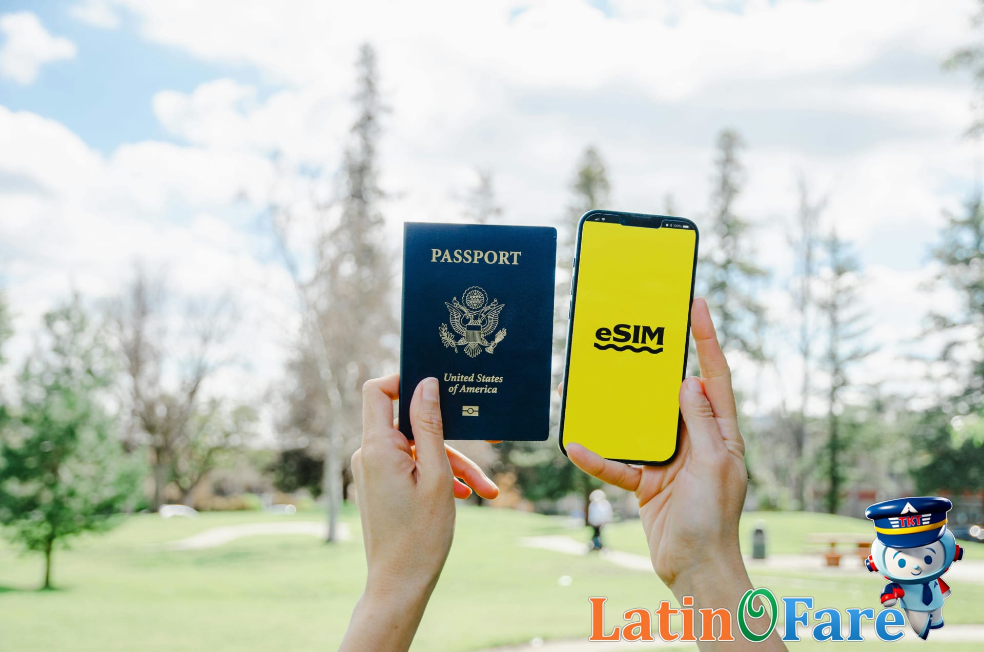 Activating eSIM or inserting local SIM at airport for international travel tech convenience