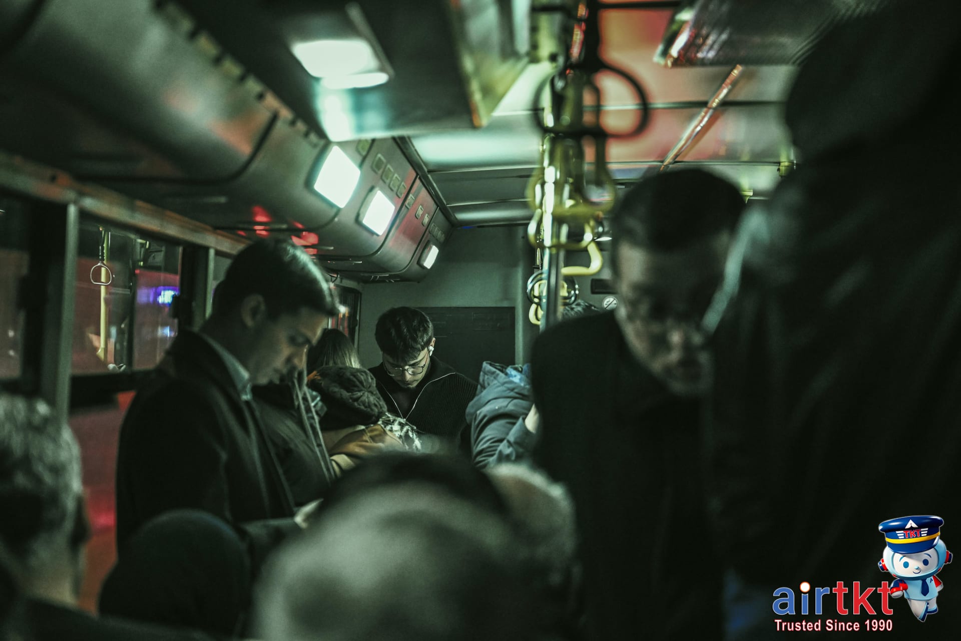 Passengers riding Muni bus in San Francisco