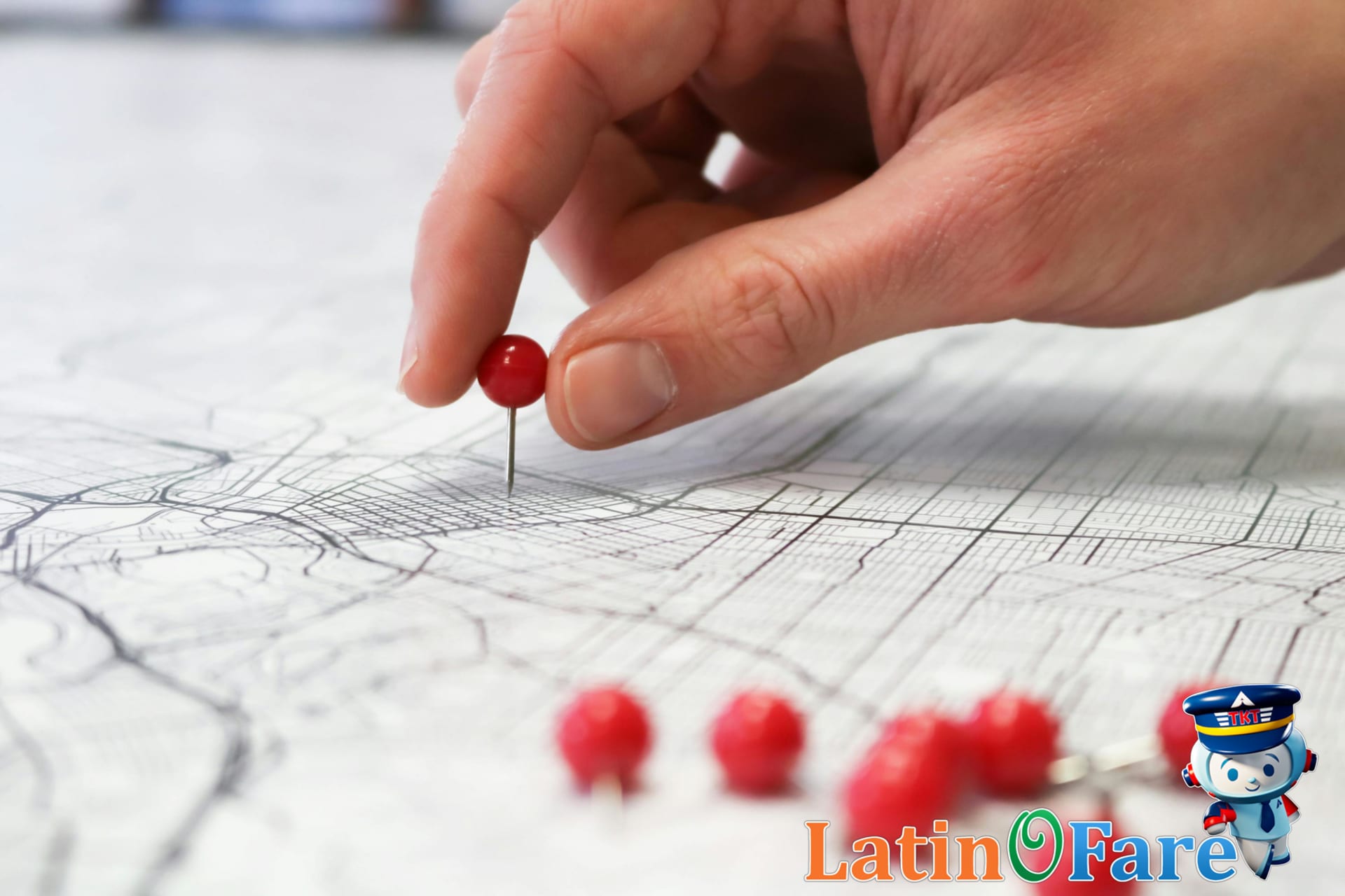 City map showing airport vs downtown hotel locations for travelers deciding best location