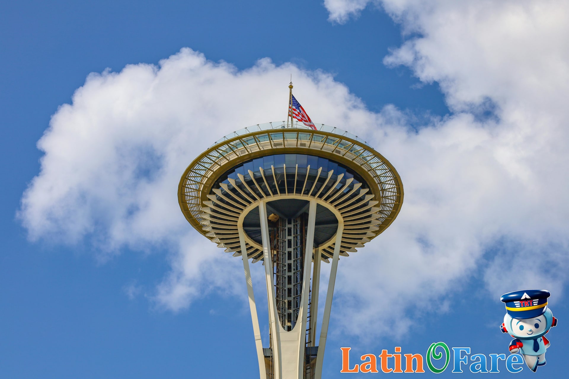 Tourists exploring the iconic Seattle Space Needle and city skyline during budget travel