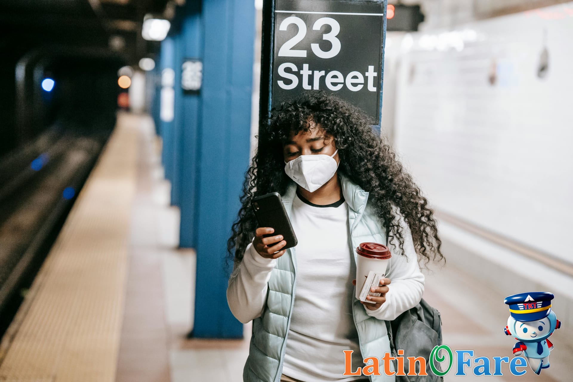 Using offline translation app without data abroad in subway station for travel communication