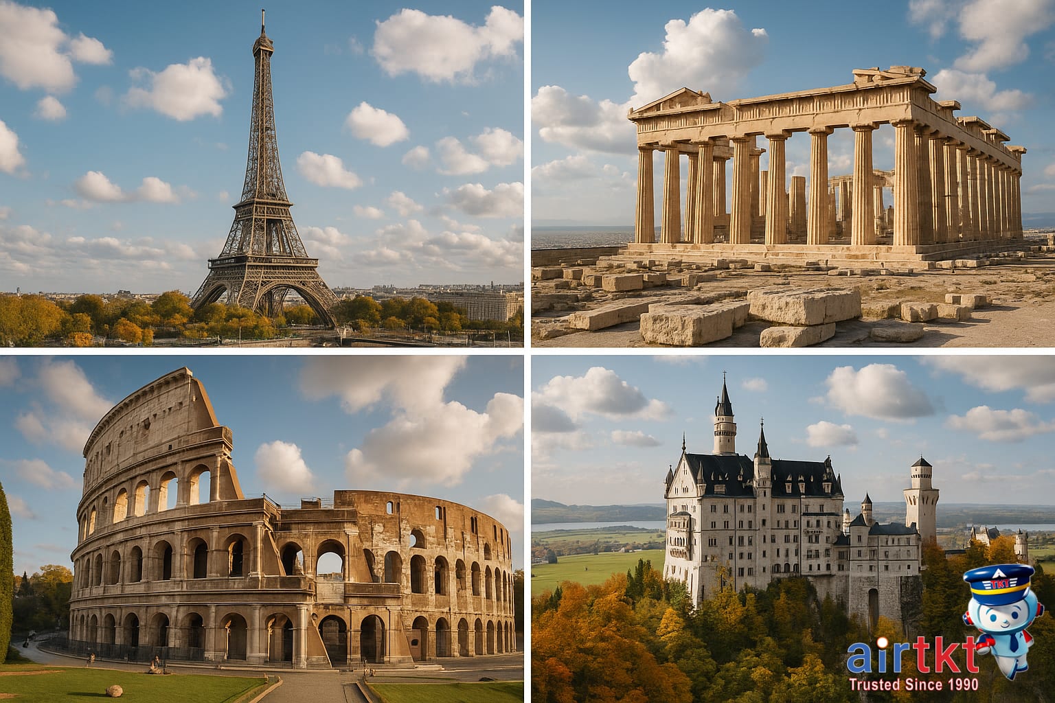 Best travel destinations to visit during shoulder season in a landmark collage