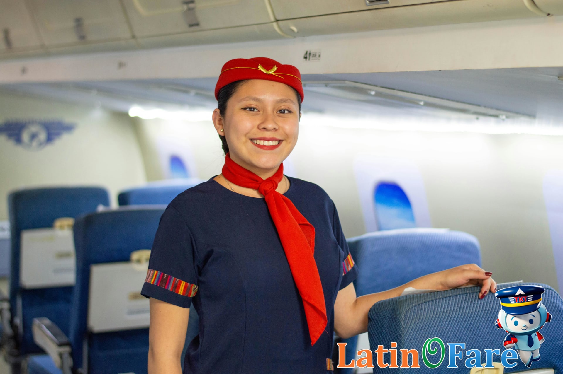 LATAM Airlines staff assisting a traveler at airport check-in counter, showing traveler support