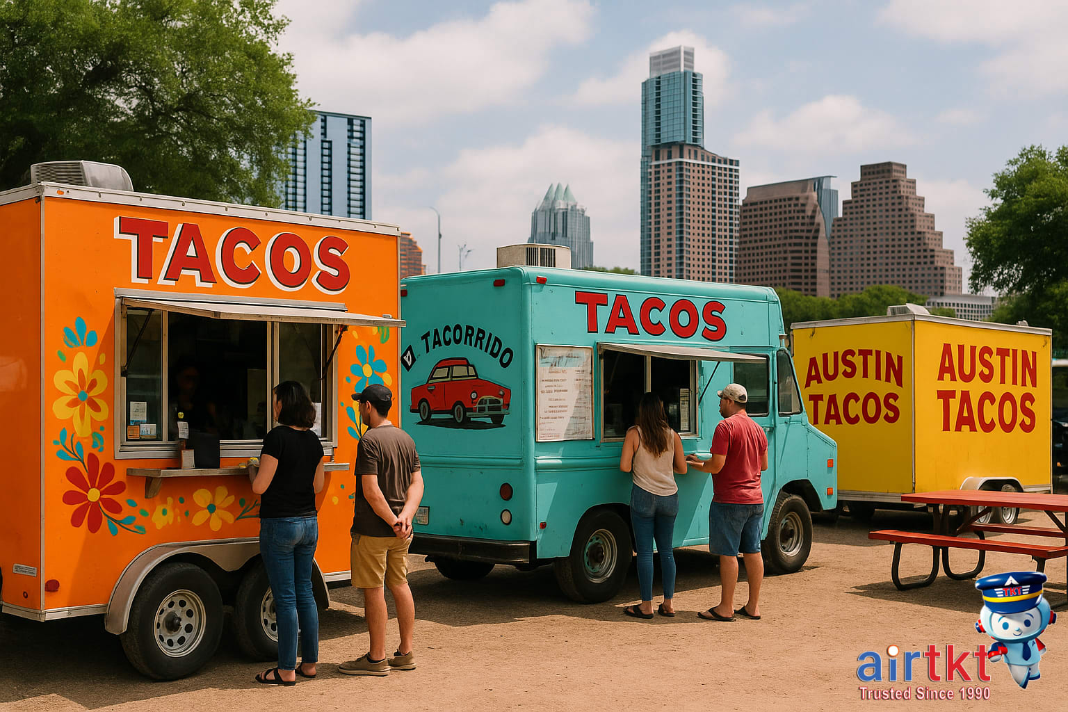 Austin Texas food trucks offering affordable tasty tacos and meals