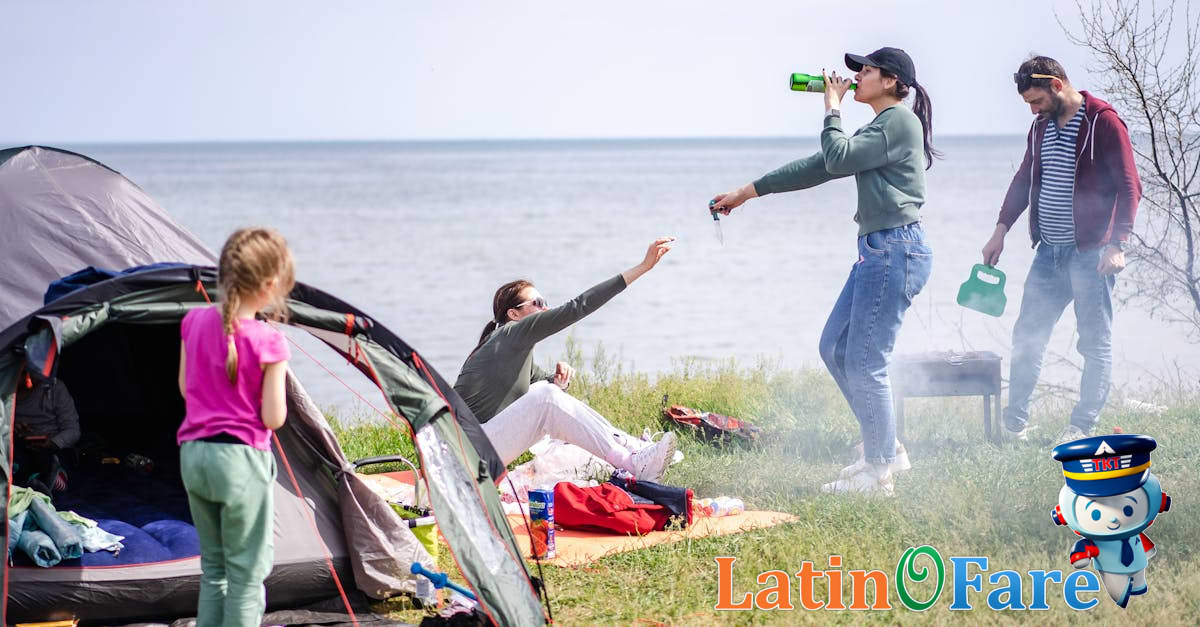 Groups enjoying BBQ and picnic by water on Memorial Day weekend escape