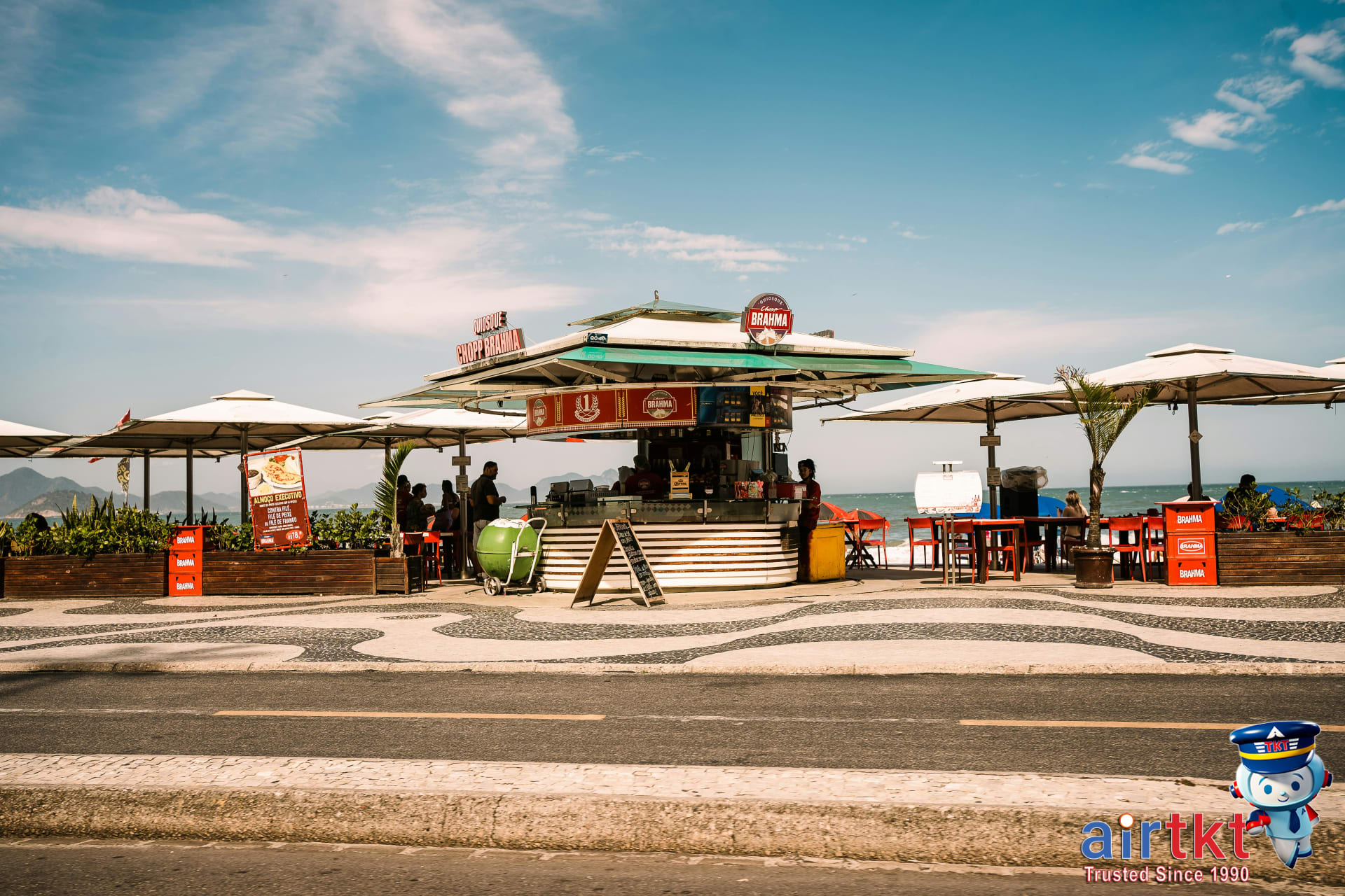 Brazilian street food and drinks at Rio Carnival street stalls