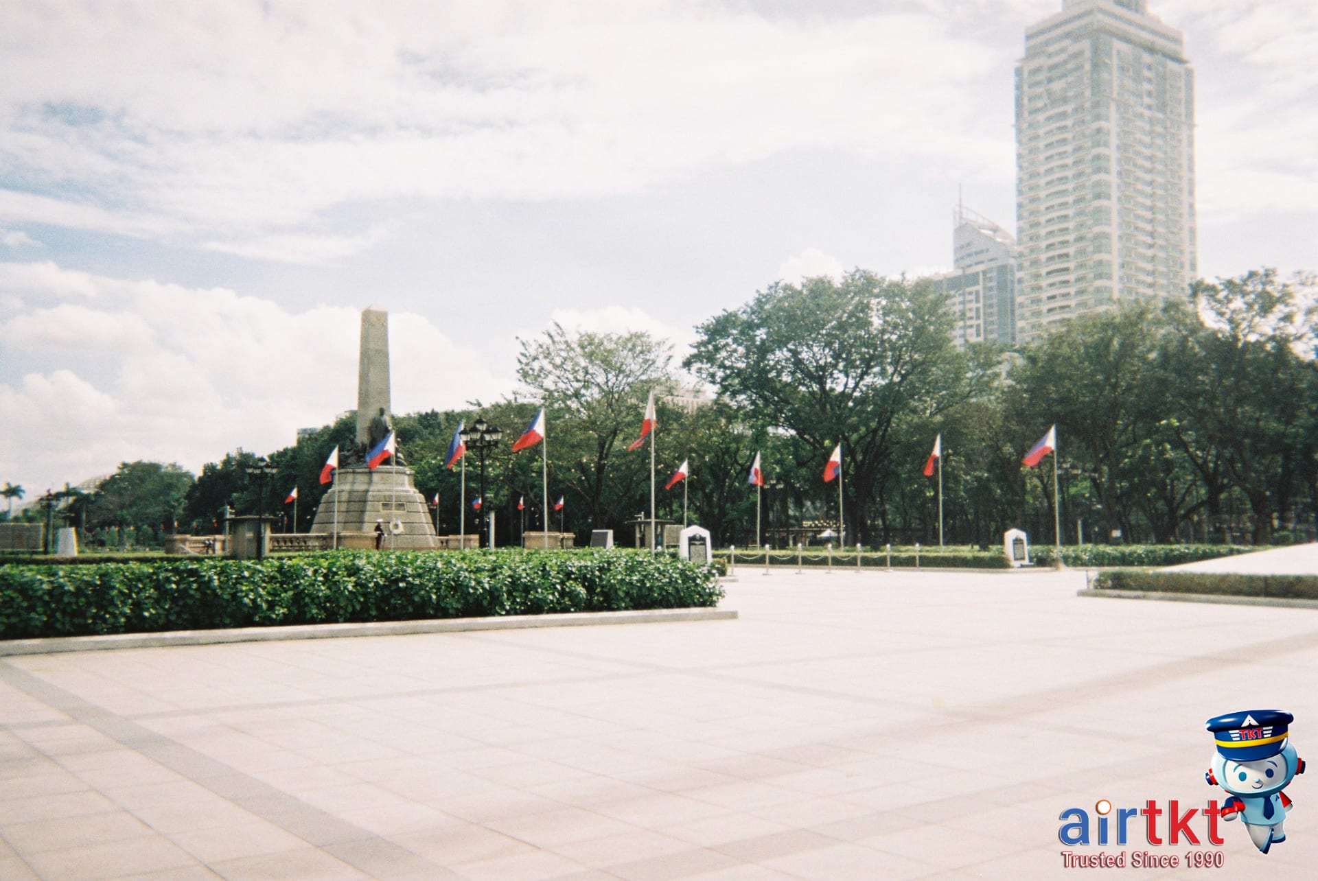 Manila city skyline with Rizal Park during Philippine Independence Day celebration