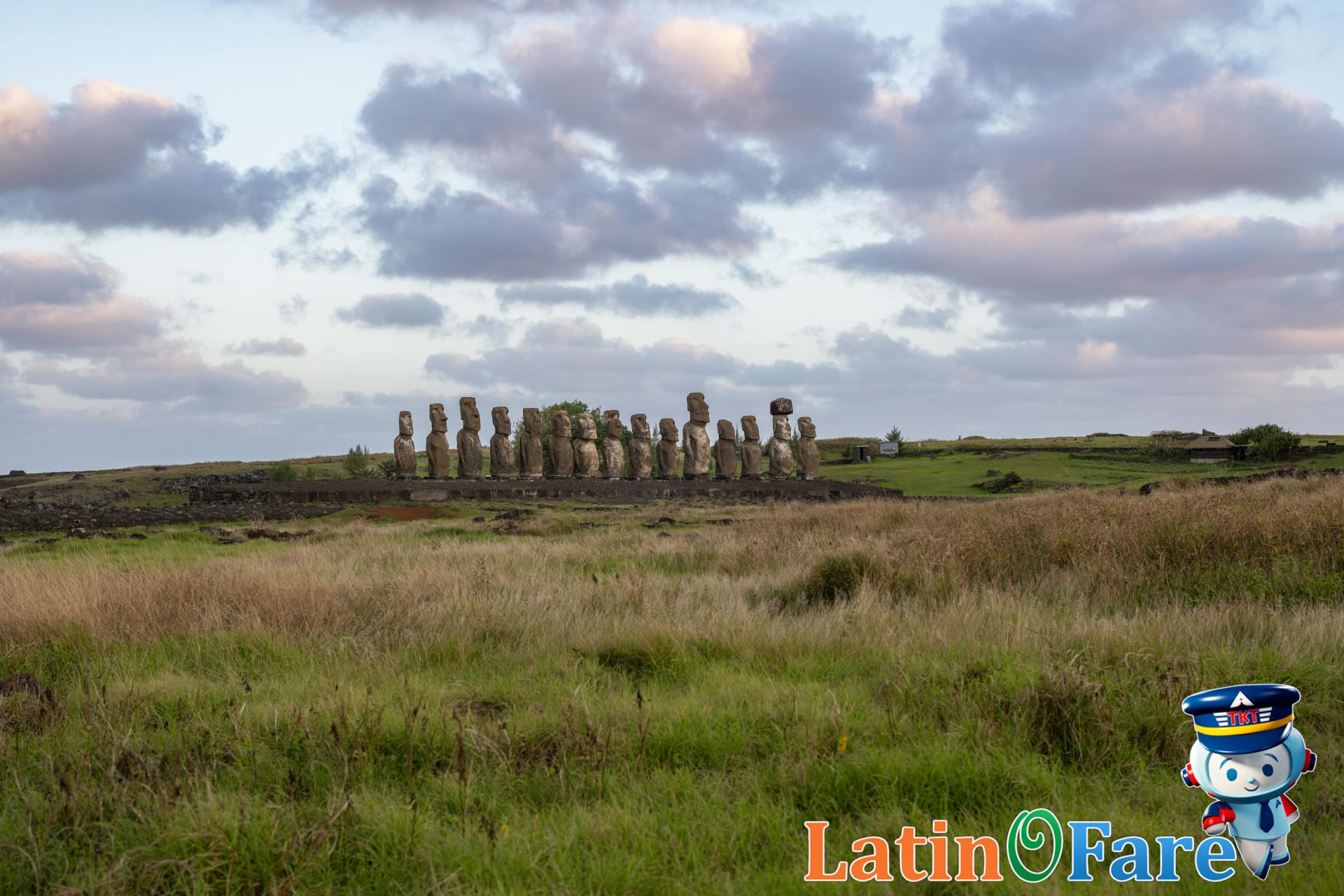 Moai statues at Ahu Tongariki, main site on Easter Island.