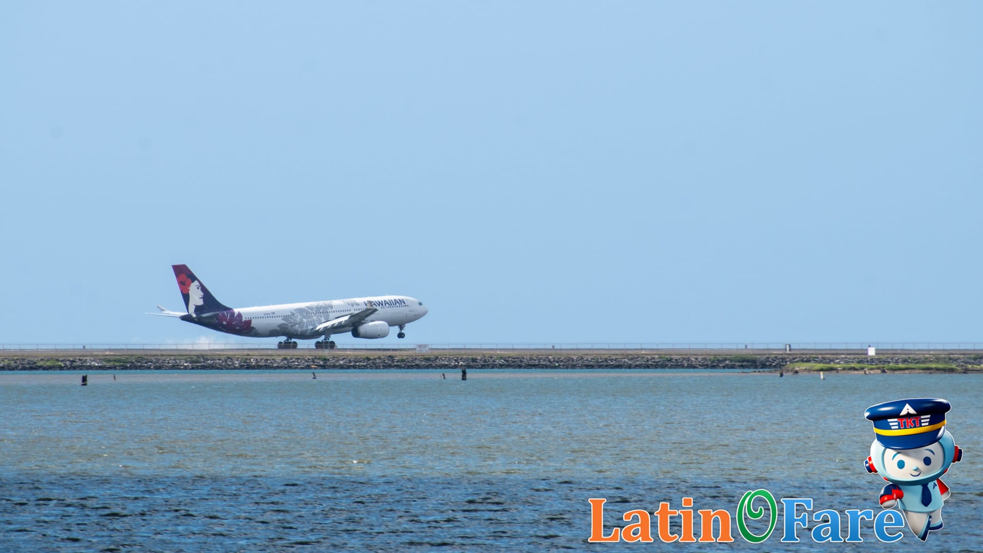 Commercial plane landing at Easter Island airport, gateway to Rapa Nui.