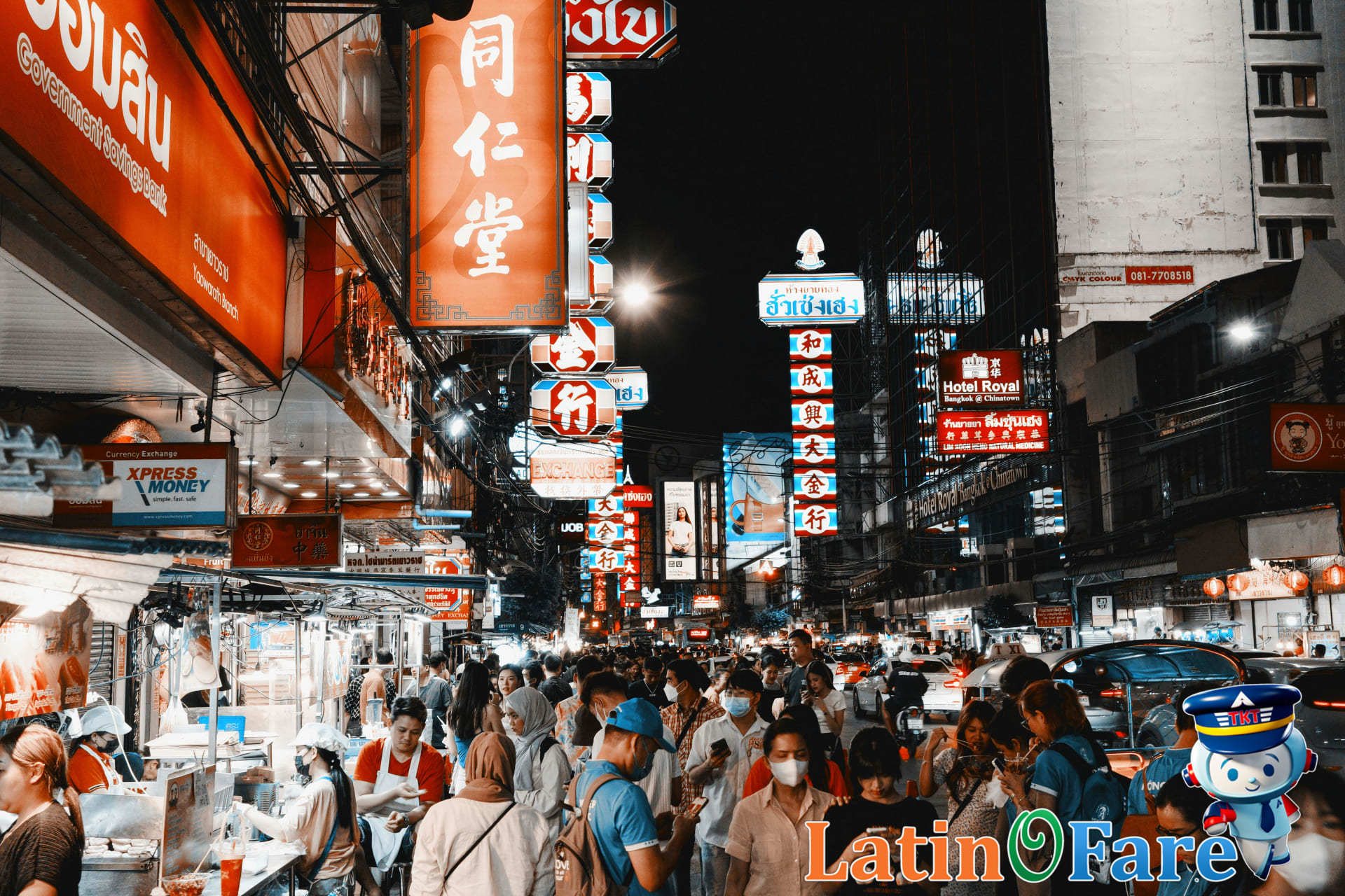 Bustling Thai night market, affordable travel in Southeast Asia offers cheap eats and local charm.