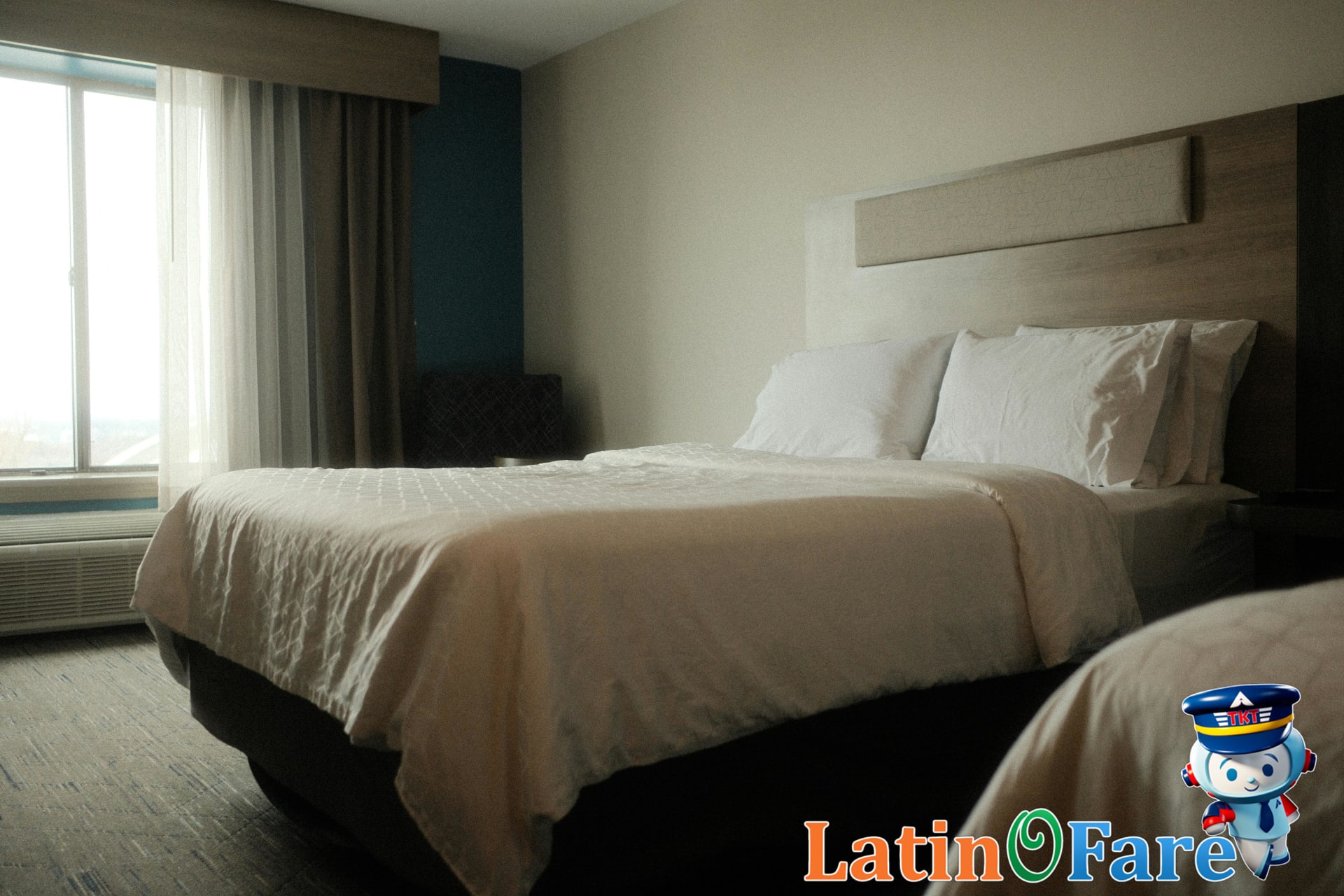 Comfortable budget hotel room in Tampa with modern decor for affordable stays