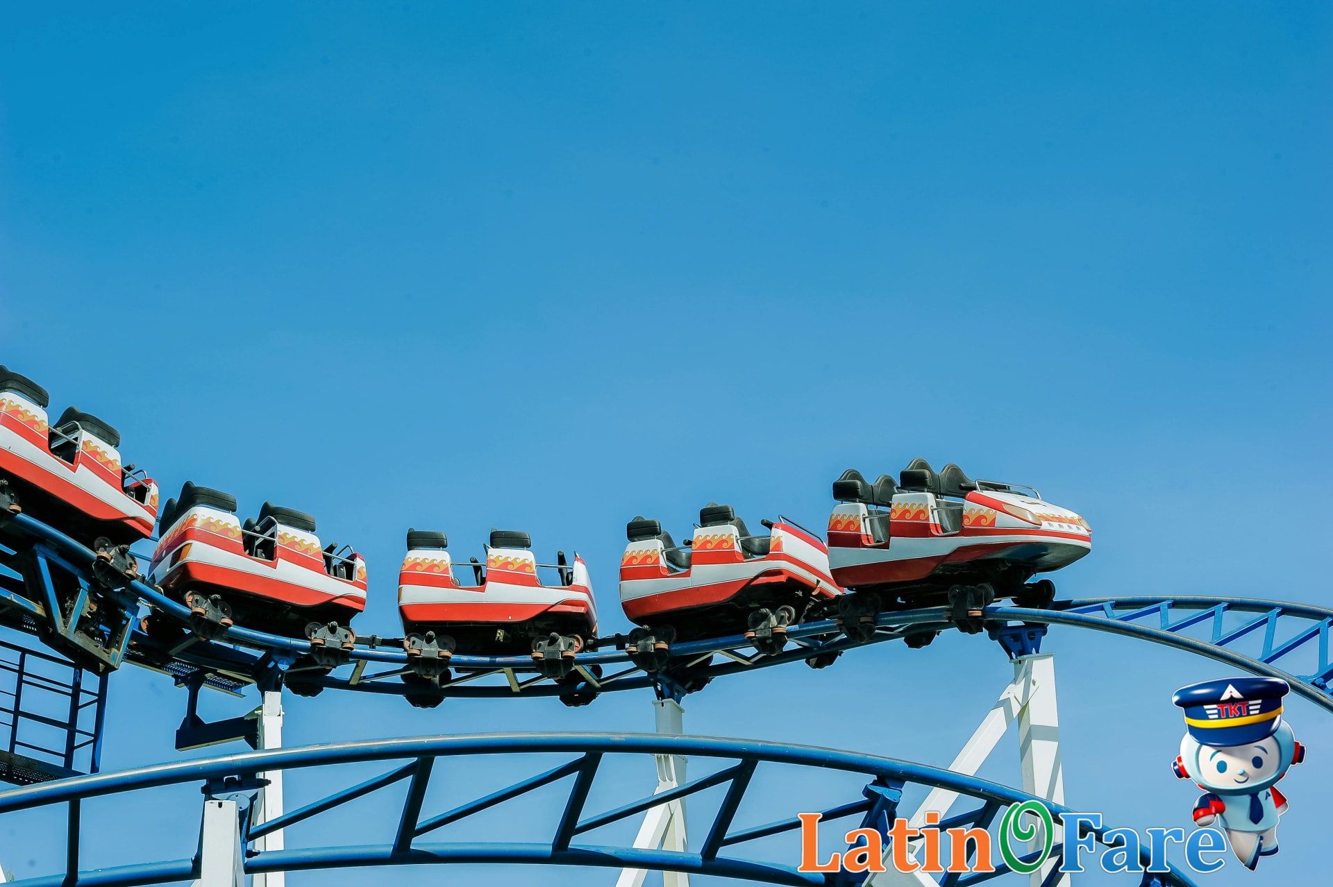Colorful roller coaster at Busch Gardens theme park in Tampa for thrill seekers