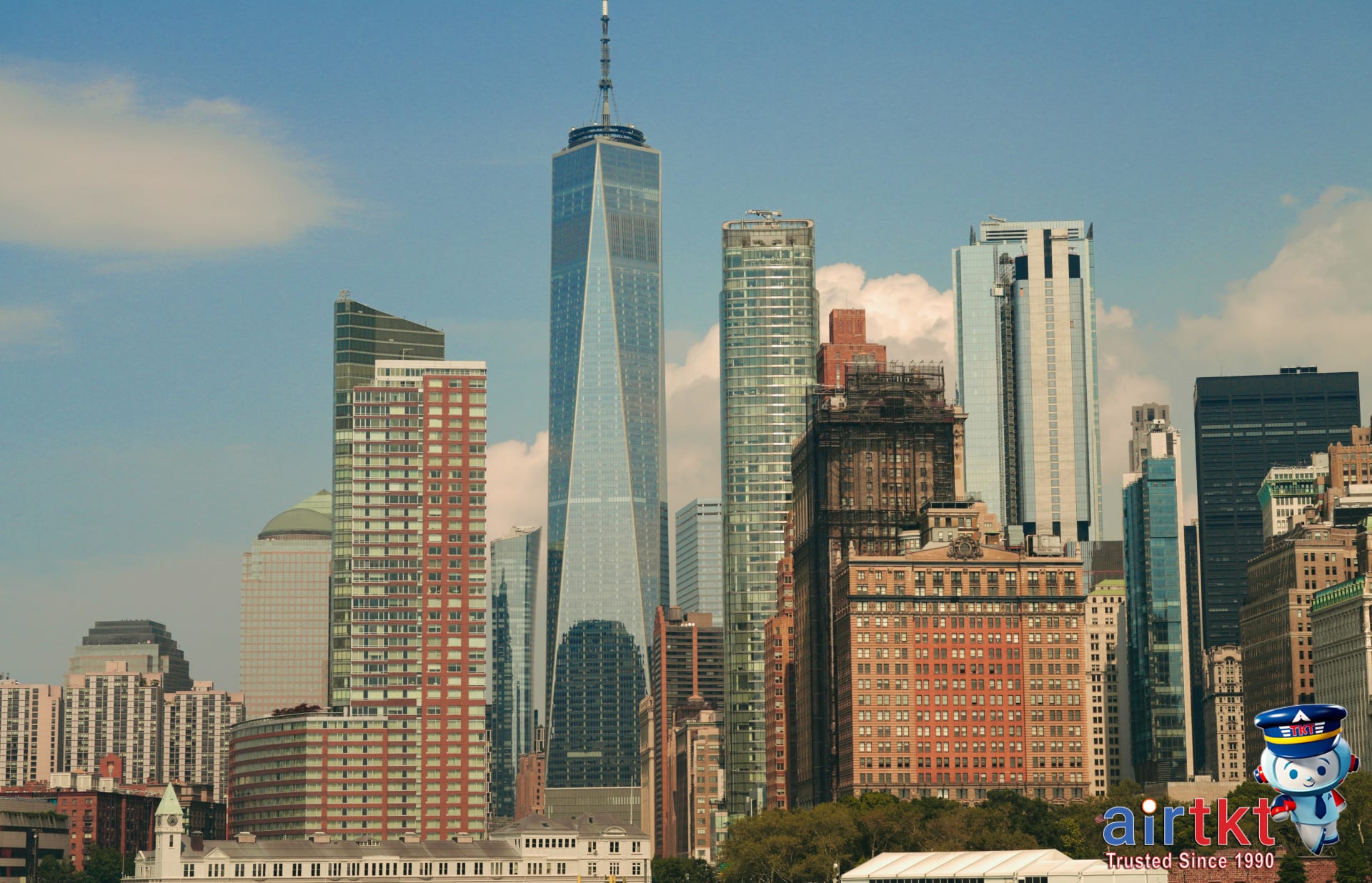 Manhattan skyline with iconic skyscrapers in New York City