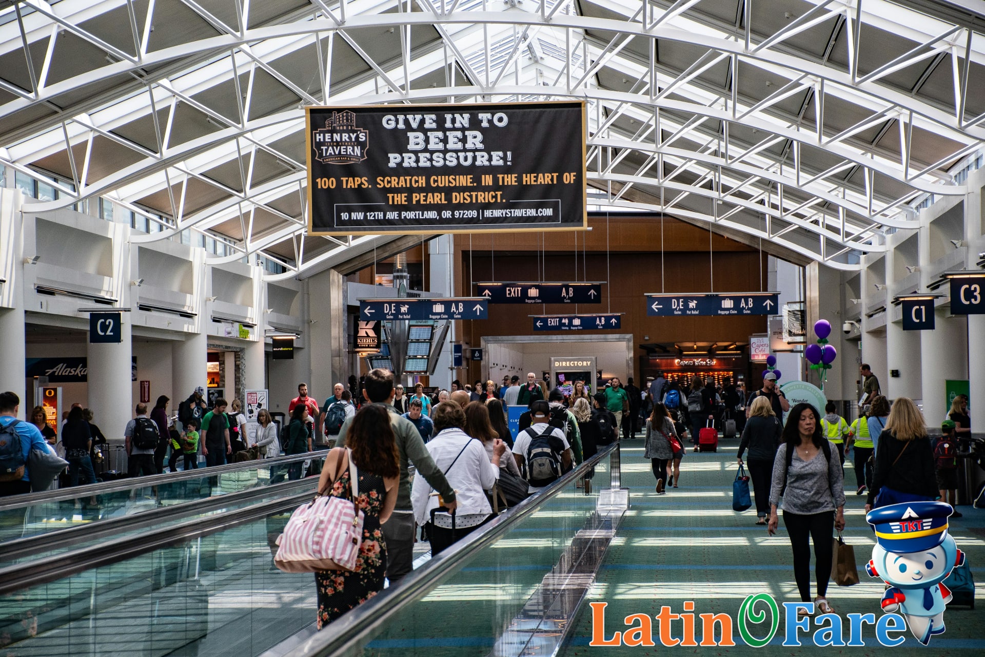 Travelers arriving at Austin airport for SXSW festival experience and creative events.