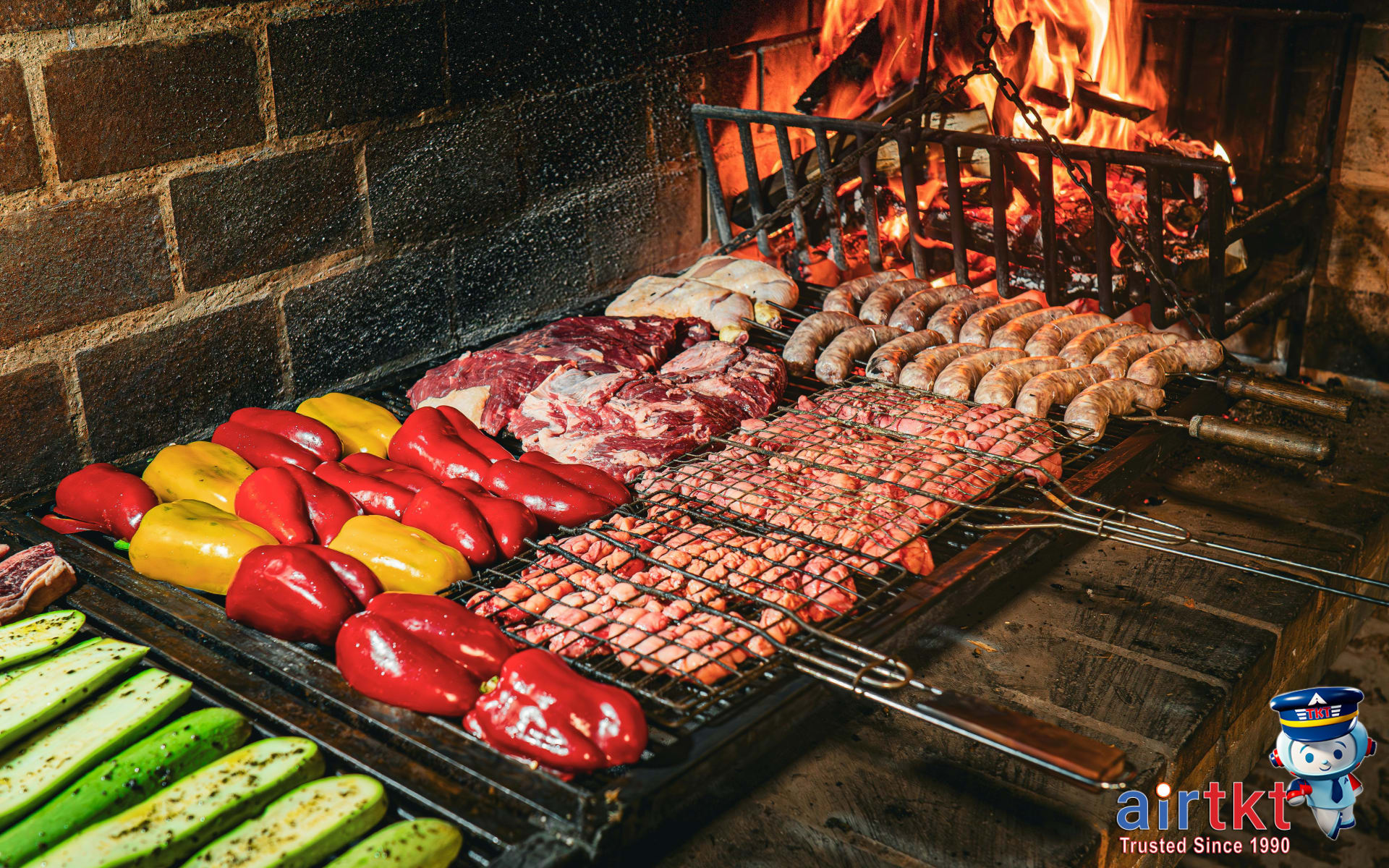 Enjoying traditional steak in Montevideo's famous parrilla restaurant