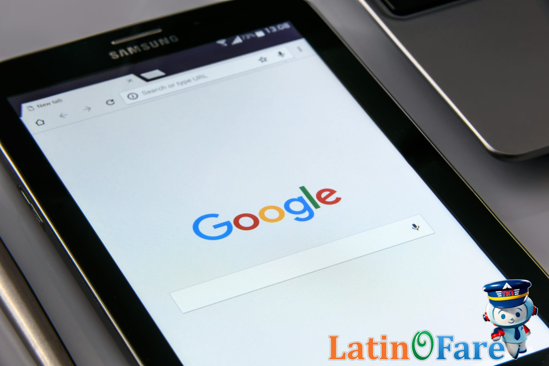 Tablet screen displaying Google Flights flexible date airfare price calendar