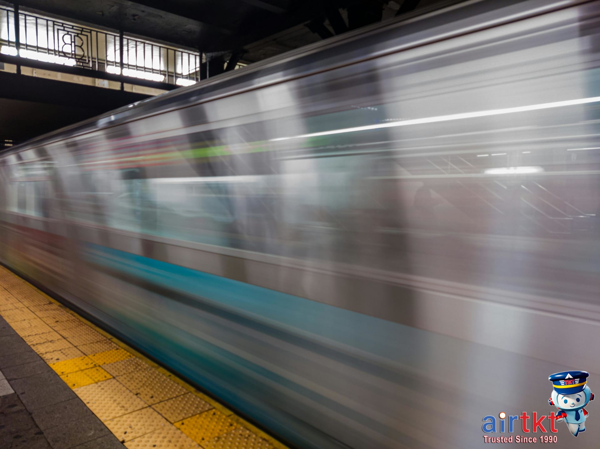 NYC subway interior showing holiday decorations for parade travel convenience