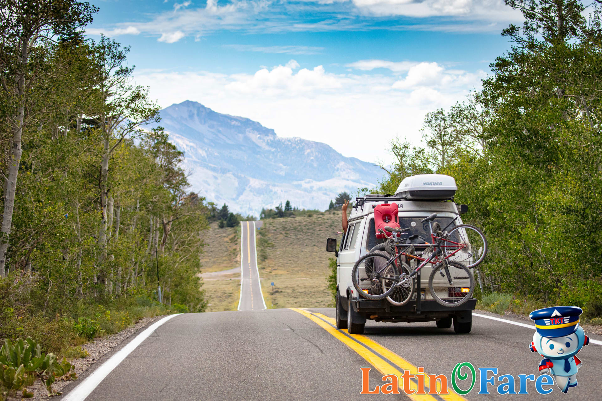 Rental camper van parked along Utah Mighty 5 road trip route with scenic national park views