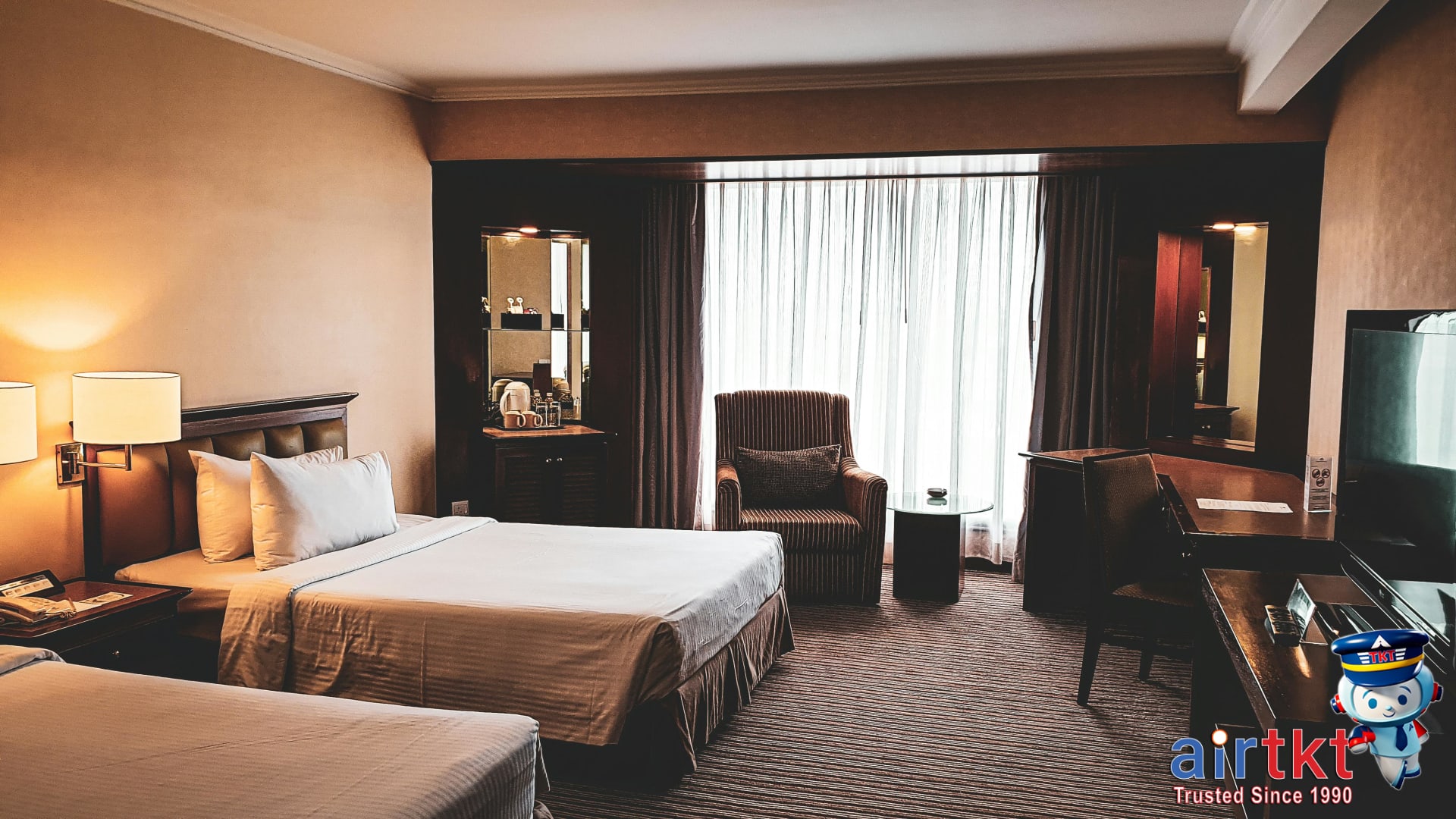 Comfortable budget Marriott hotel room accommodation option.