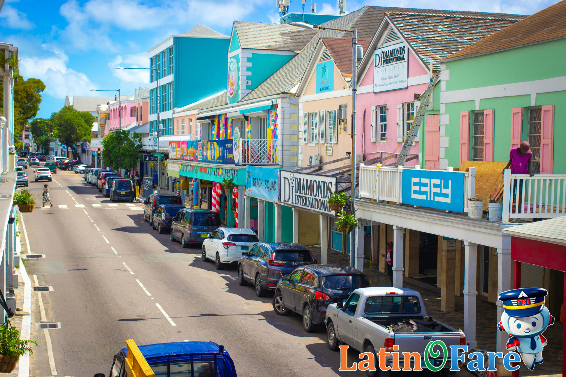 Colorful Nassau street showcasing local culture in the Bahamas for dream vacation seekers.