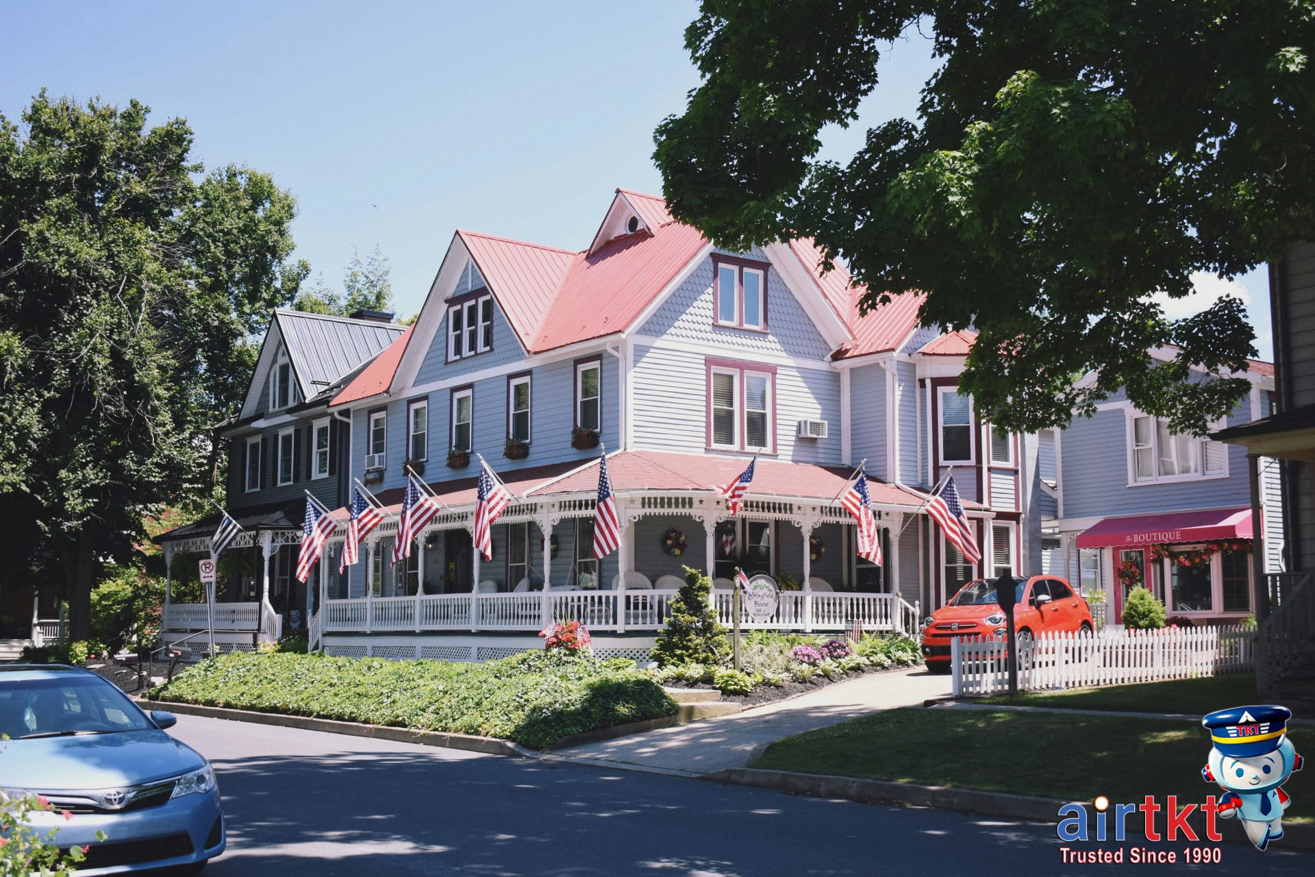 Historic US town adorned with American flags on Flag Day celebrations