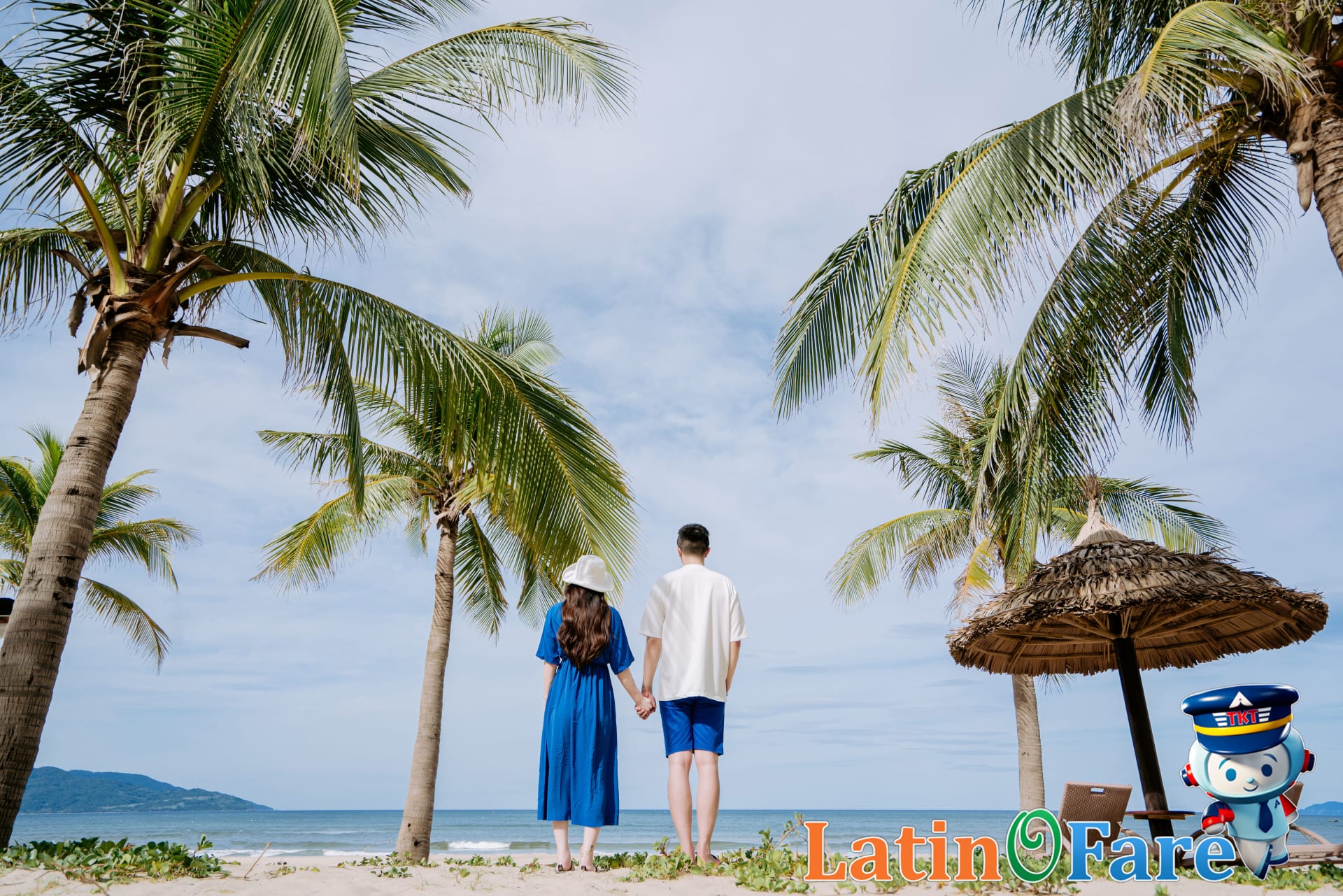 Couple relaxing on secluded beach during a budget tropical getaway, affordable romance.