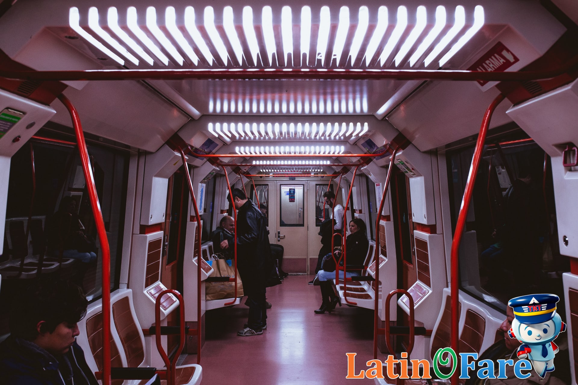 Busy Washington DC Metro car with riders practicing local etiquette and car-free commuting tips.