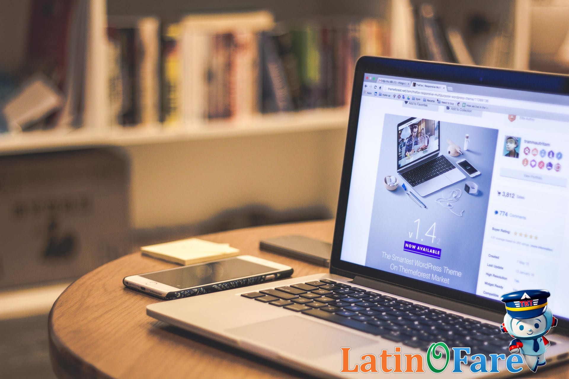 LatinoFare booking page displayed on laptop and phone screens for red-eye flight search tools