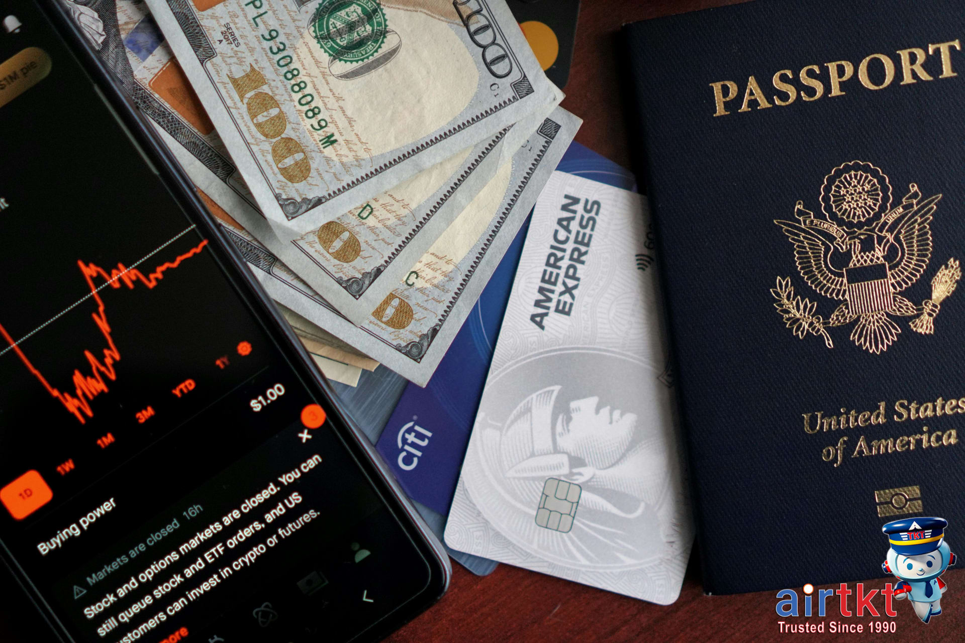 Credit cards and foreign currency notes showing foreign transaction fees