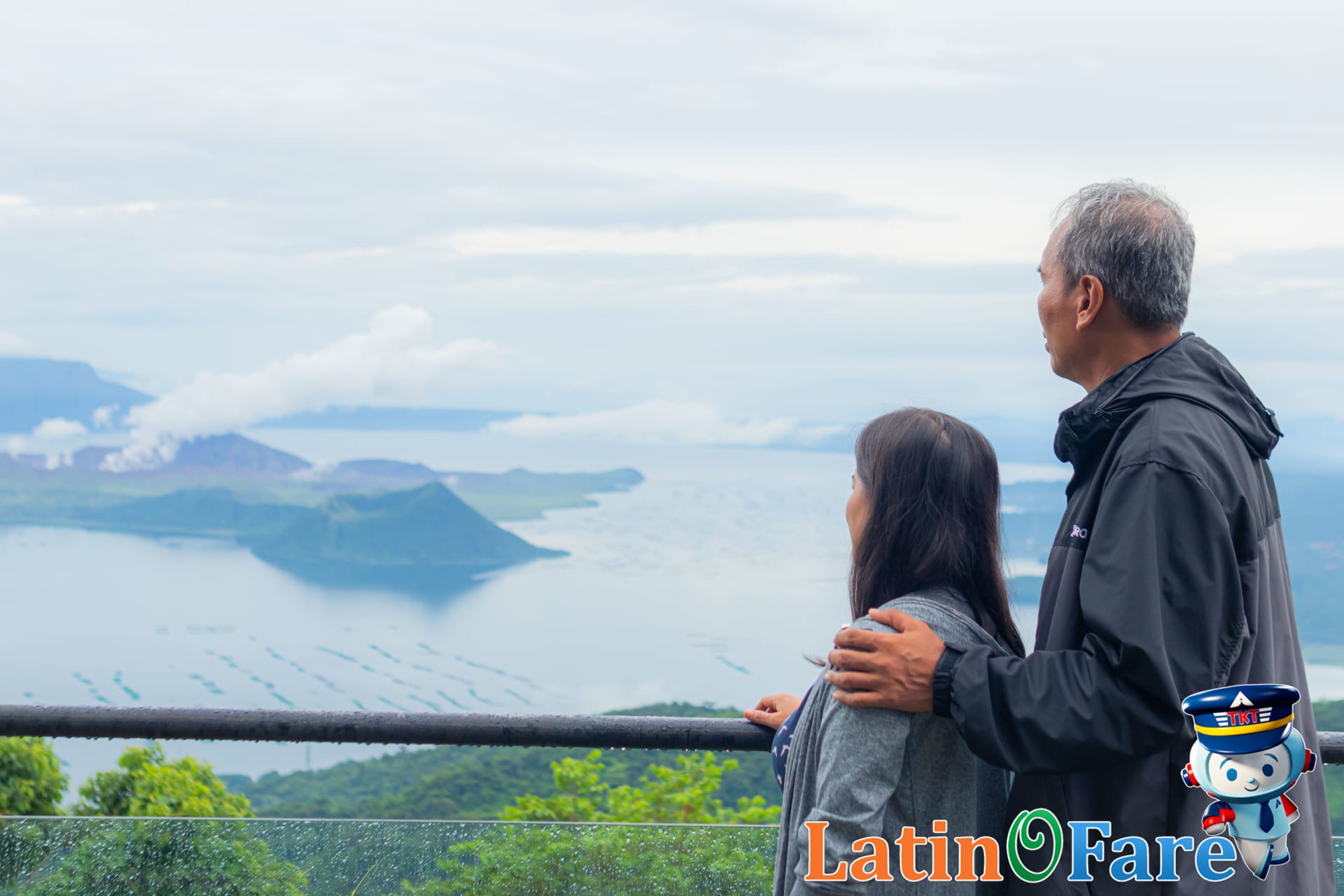 Popular Manila day trip destinations with tourists enjoying Taal Volcano views