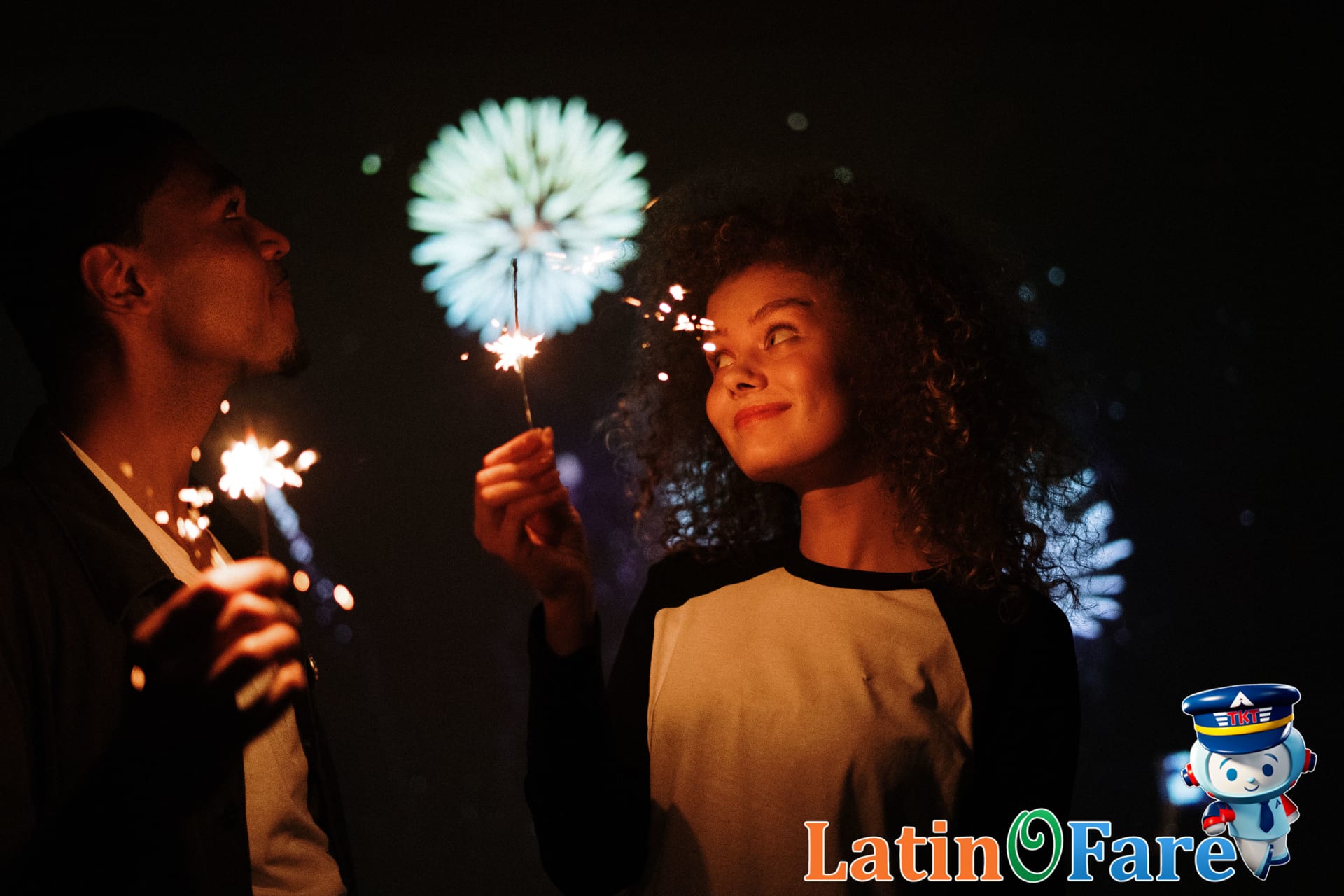Friends sharing a toast at July 4th picnic, Independence Day travel together under fireworks