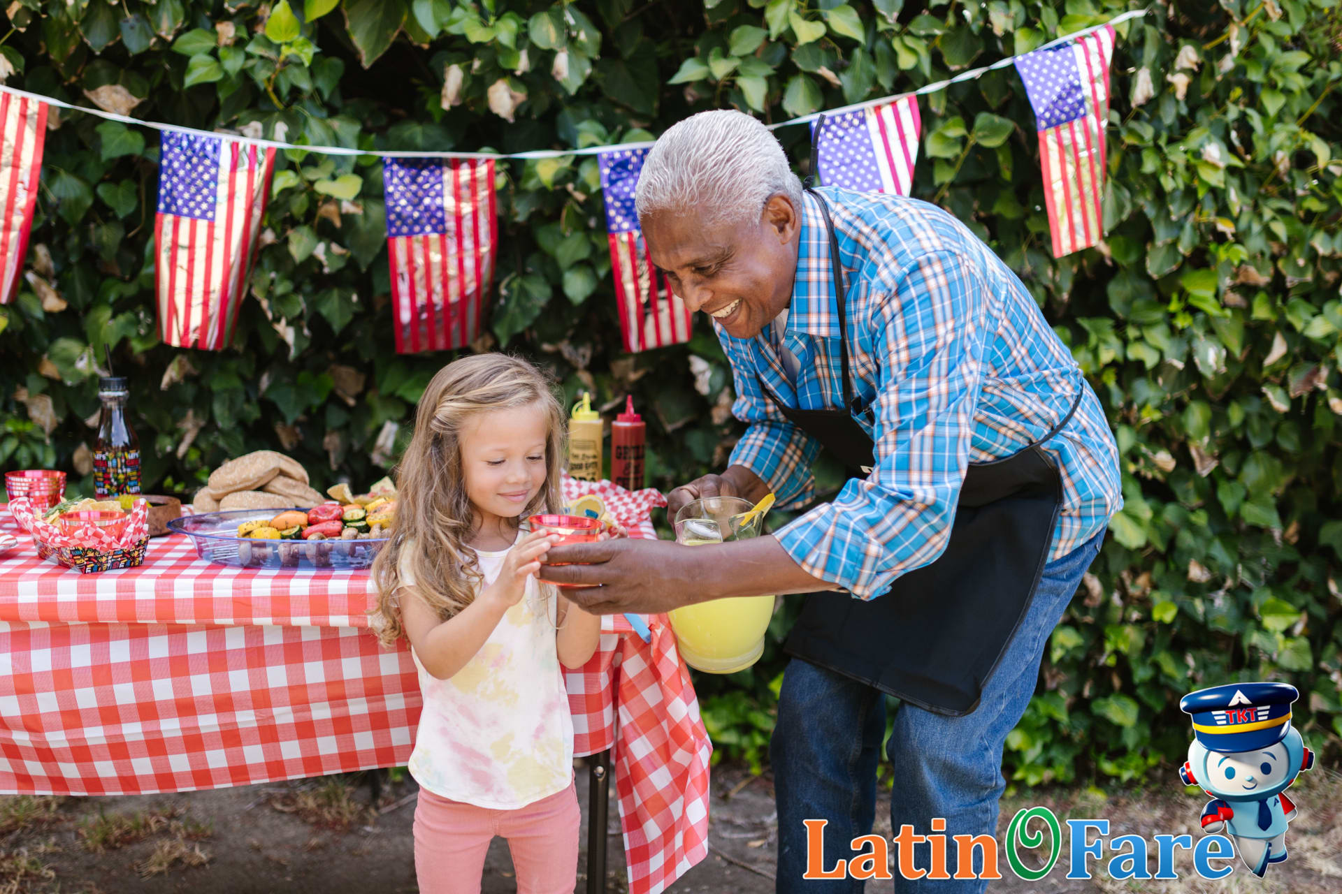 Families celebrating July 4th at a summer event in a popular travel destination.