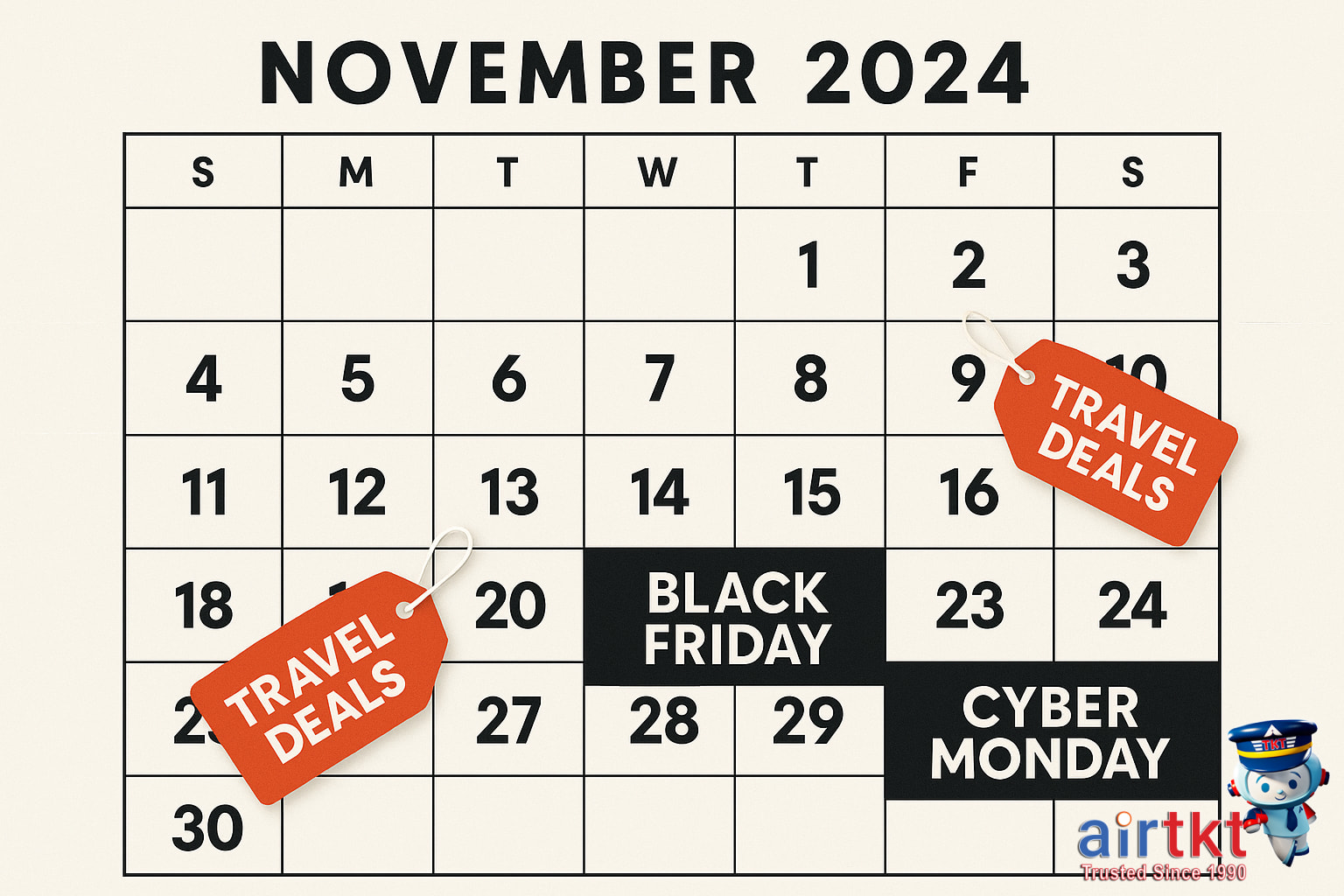 Key Black Friday and Cyber Monday dates for travel deals