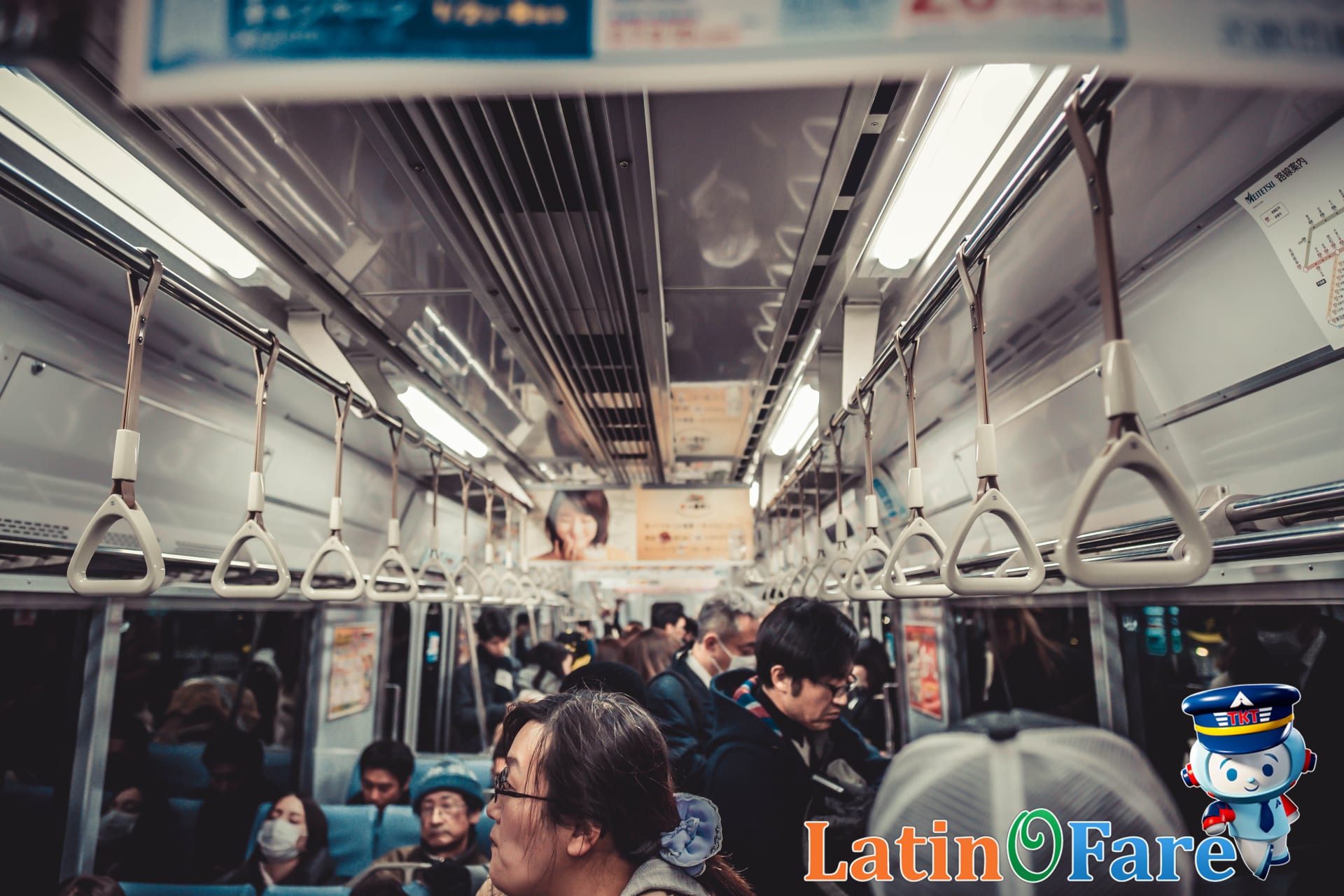 Inside Miami Metrorail carriage with passengers commuting through the city