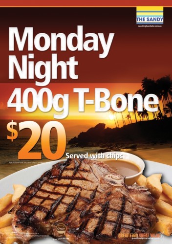 Monday $20 400g T-Bone