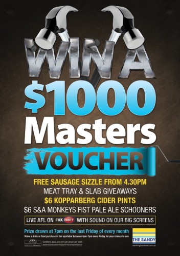 Win a $1000 Masters Home Improvement Voucher