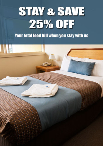 Stay & Save - 25% Off Your Food Bill