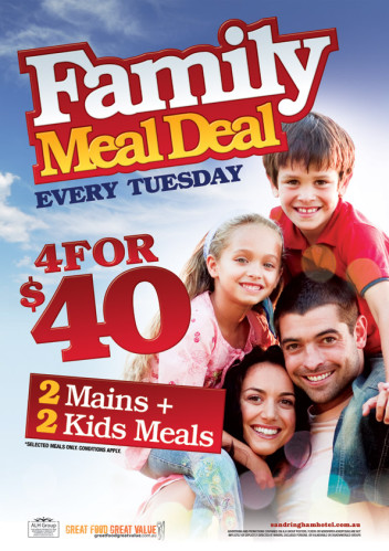 Tuesday Family Meal Deal 4 For $40
