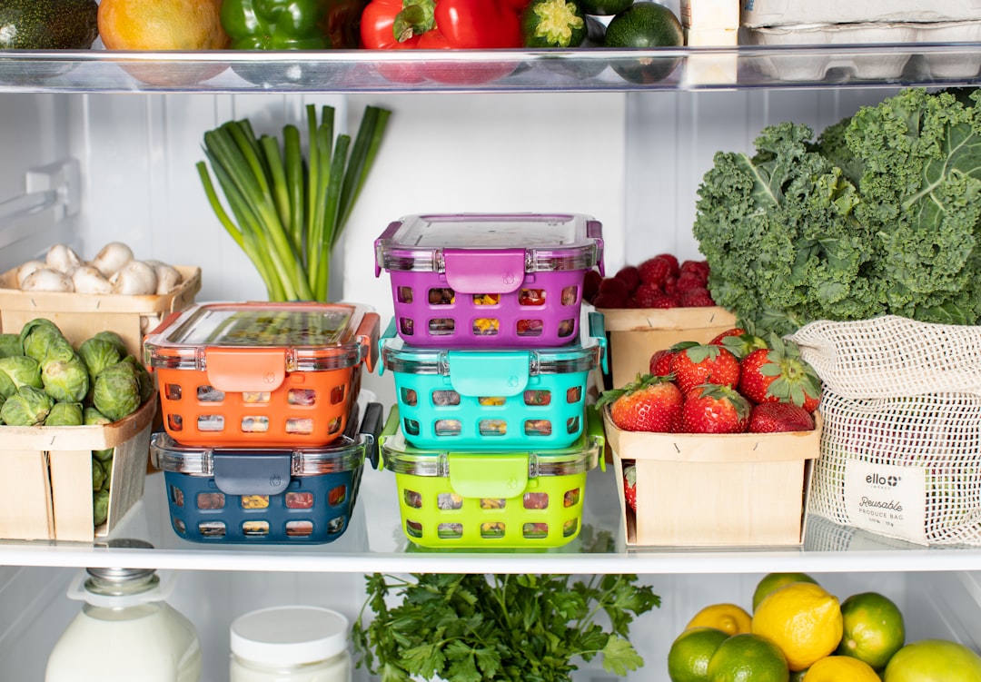 food nearly organized insdie of a refrigerator